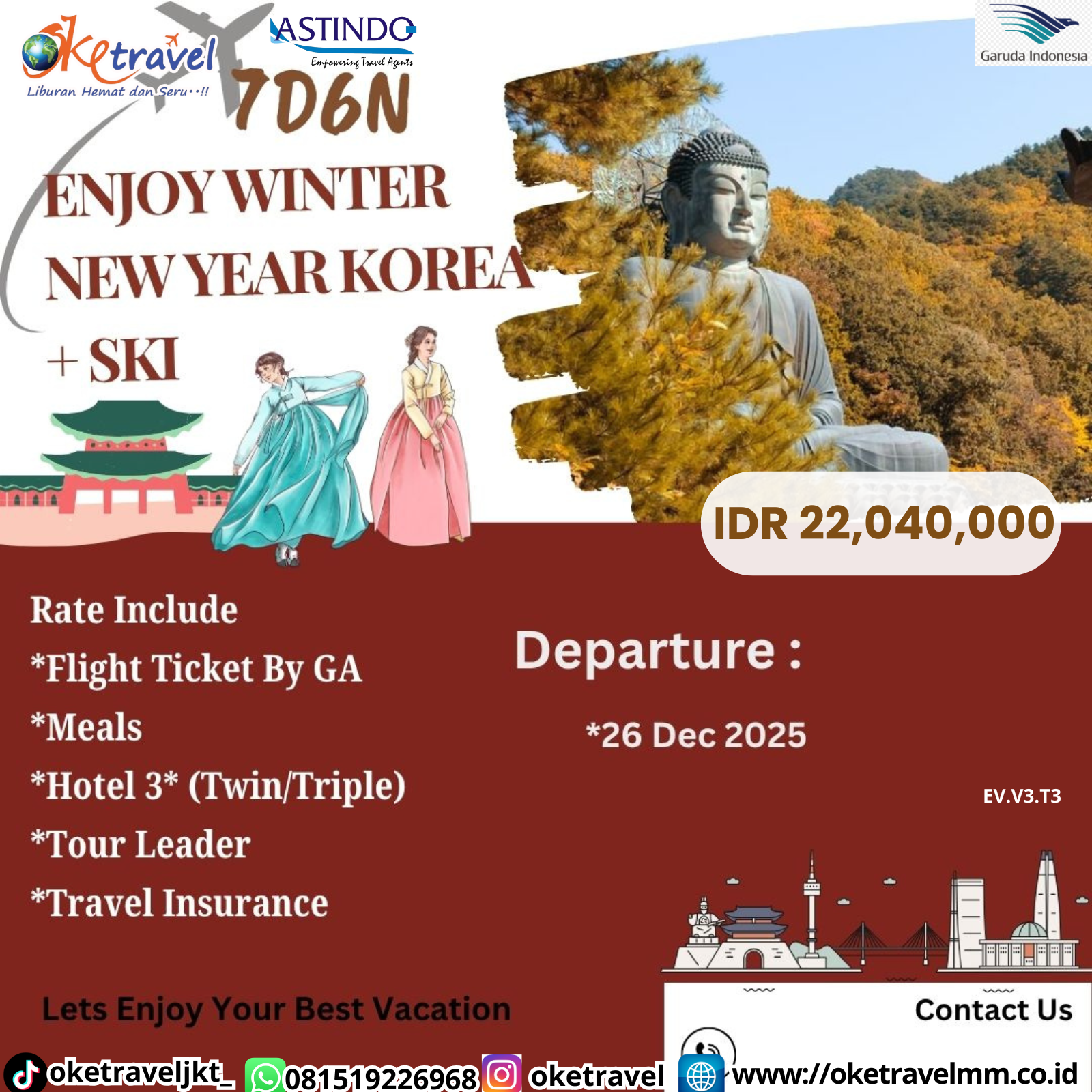 7D WINTER SALE NEW YEAR SKI KOREA | DEP 26 DEC 2025 | BY GA