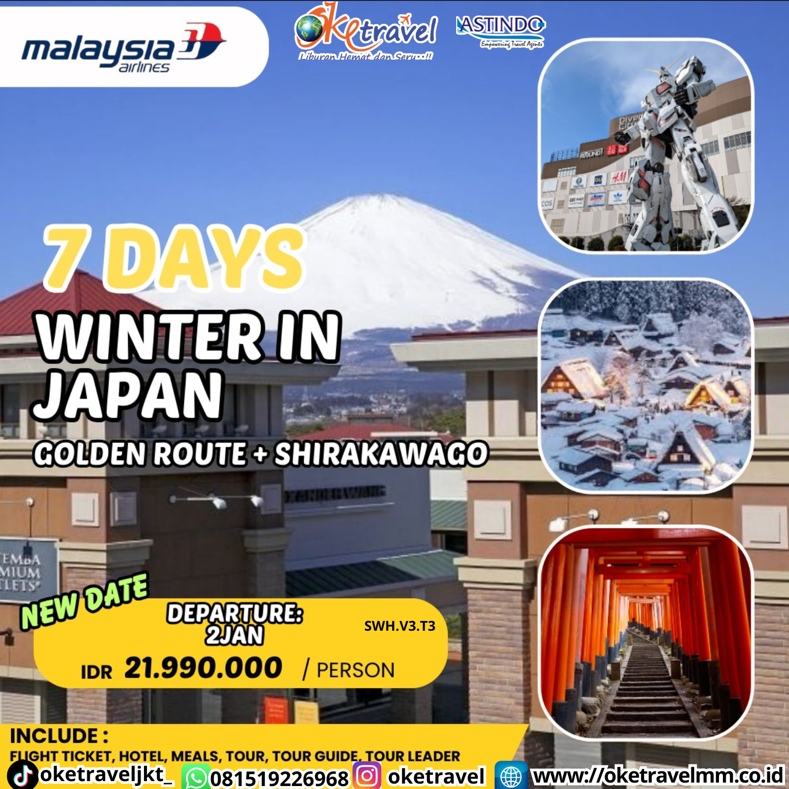 7 DAYS WINTER IN JAPAN GOLDEN ROUTE + SHIRAKAWAGO | DEP 2 JAN 2026 | BY MH