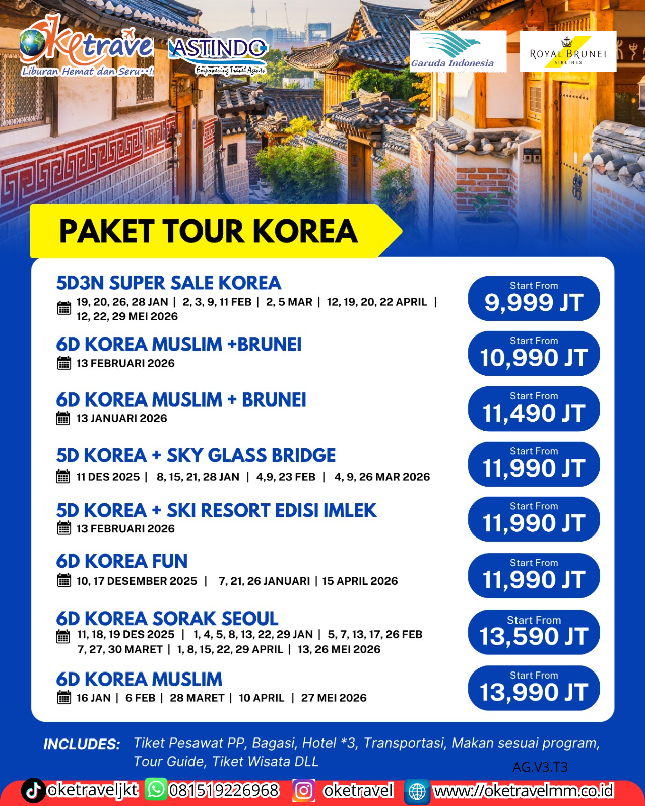 6D KOREA FUN | DEP 10 17 DES 2025, 07 21 26 JAN, 15 APR 2026 | BY MH