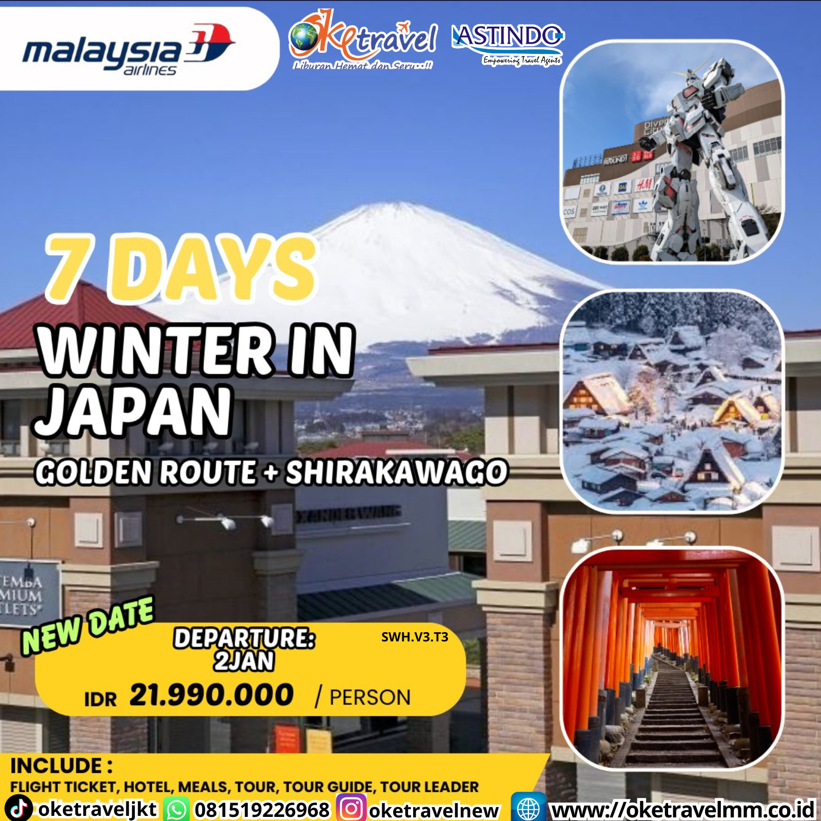 2JAN - 7DAYS JAPAN WINTER GOLDEN ROUTE | DEP 2 JAN 2026 | BY MH