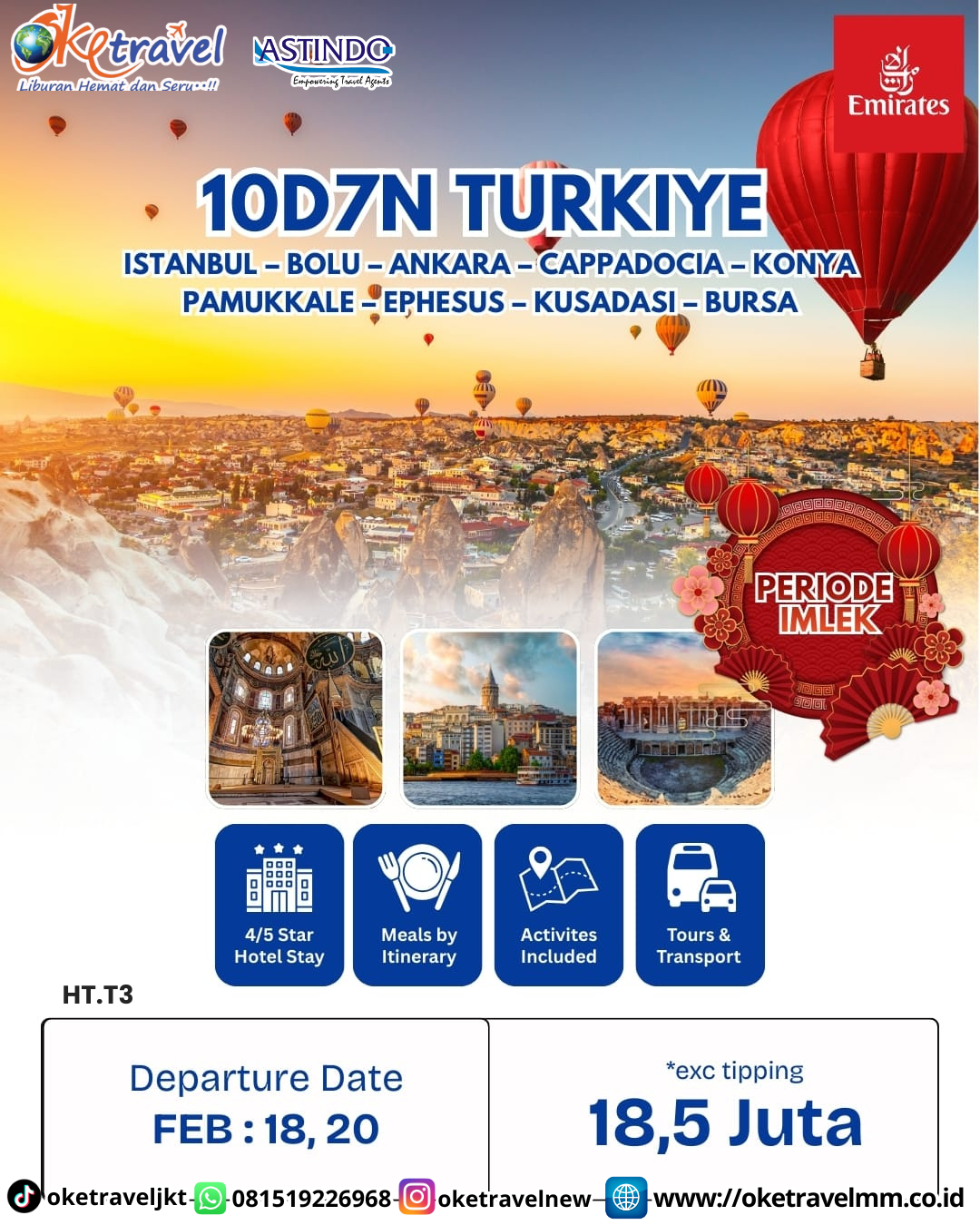 10D7N TURKIYE | DEP 18,20 FEB 2026 | BY EK