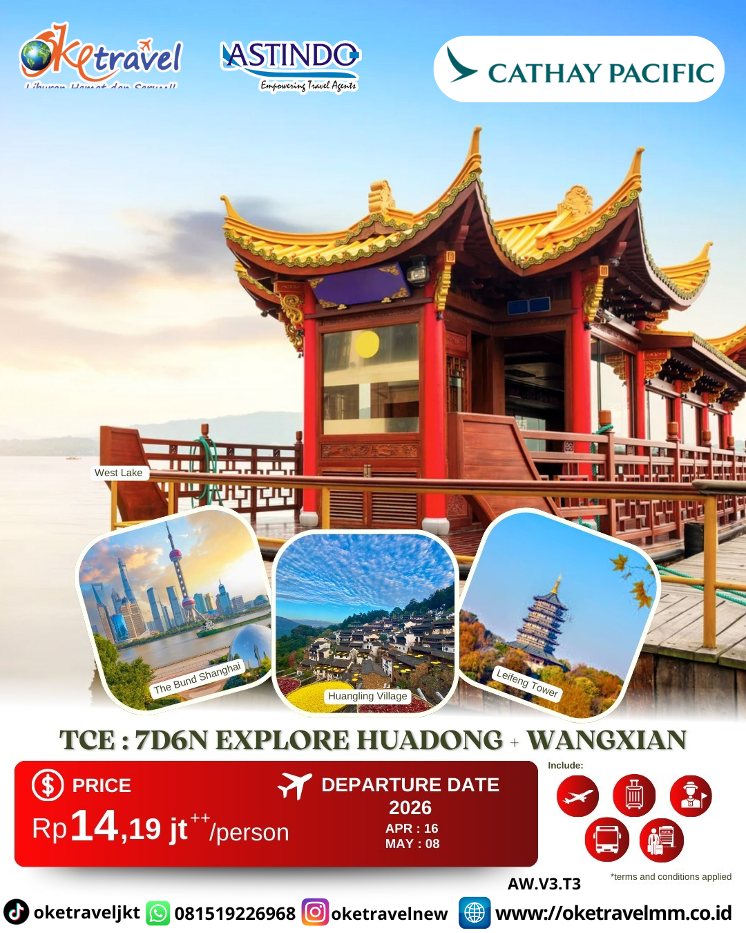 7D6N EXPLORE HUADONG + WANGXIAN | DEP 16 APR 2026, 08 MAY 2026 | BY CX