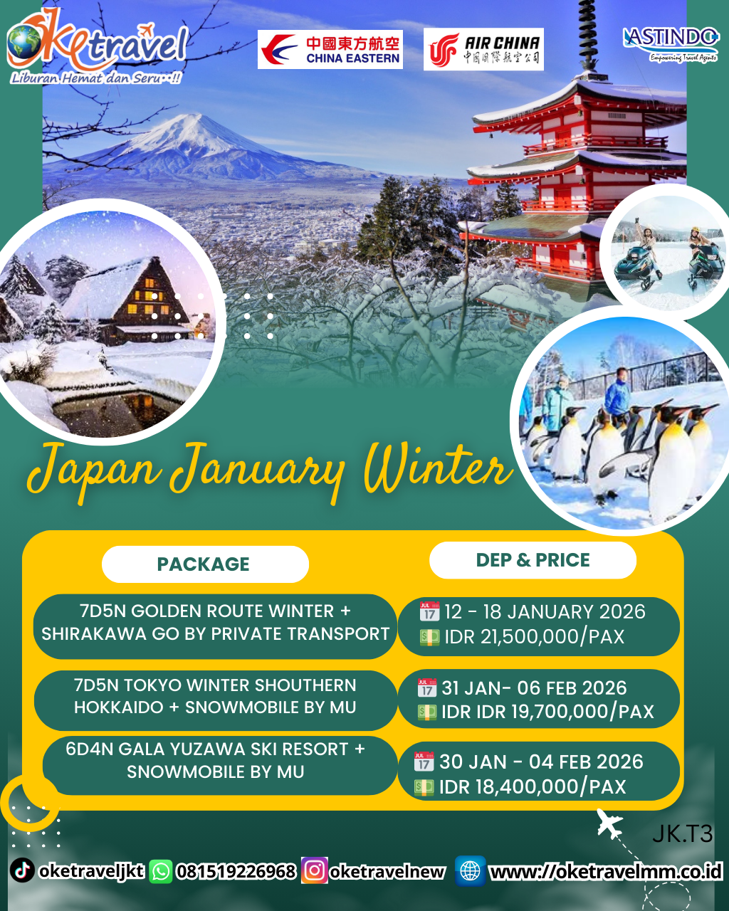 7D5N Southern Winter Hokkaido |Dep 31 Jan – 06 Feb  2026 (min 6pax) | BY MU