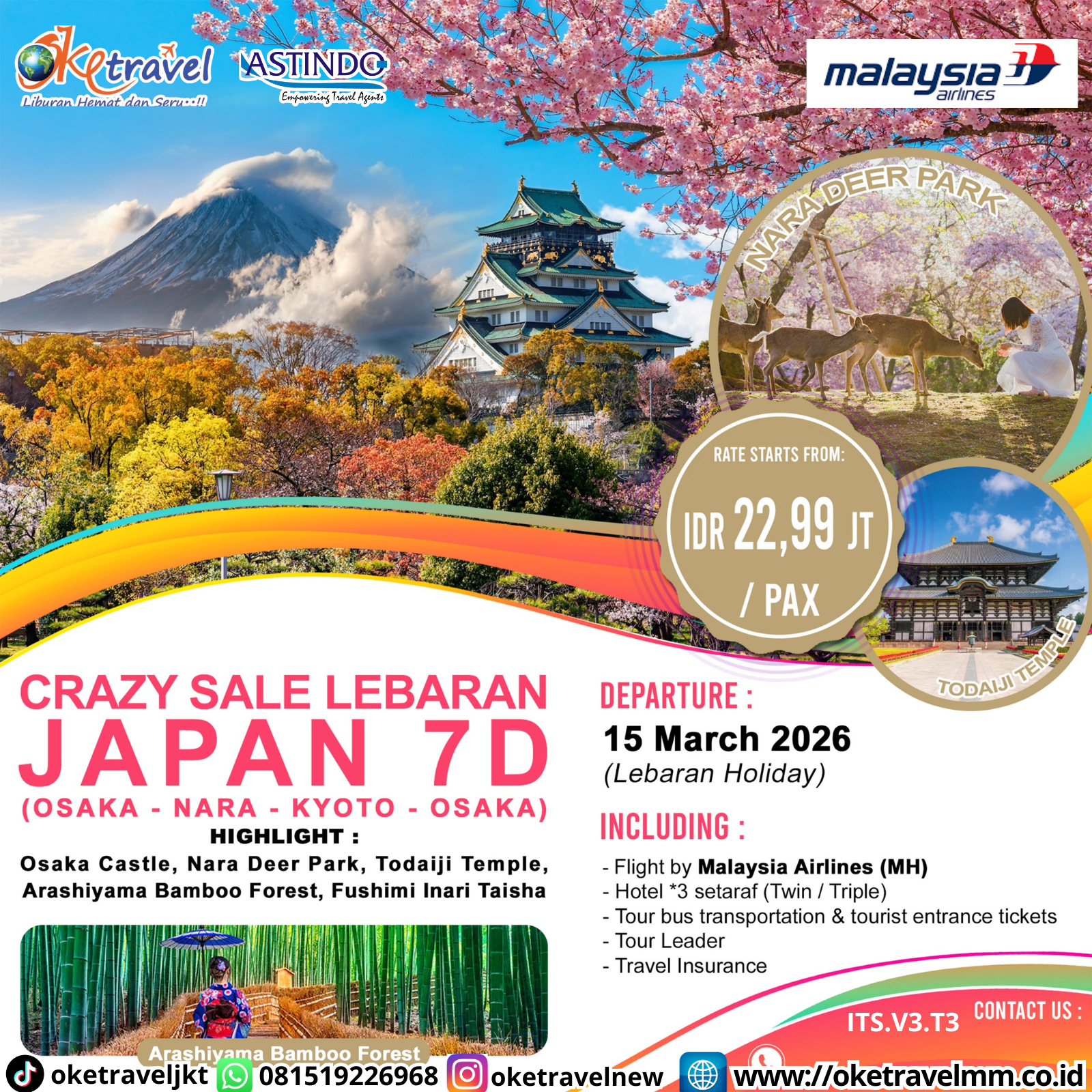 7D CRAZY SALE LEBARAN JAPAN OSAKA KYOTO | DEP 15 MAR 2026 | BY MH
