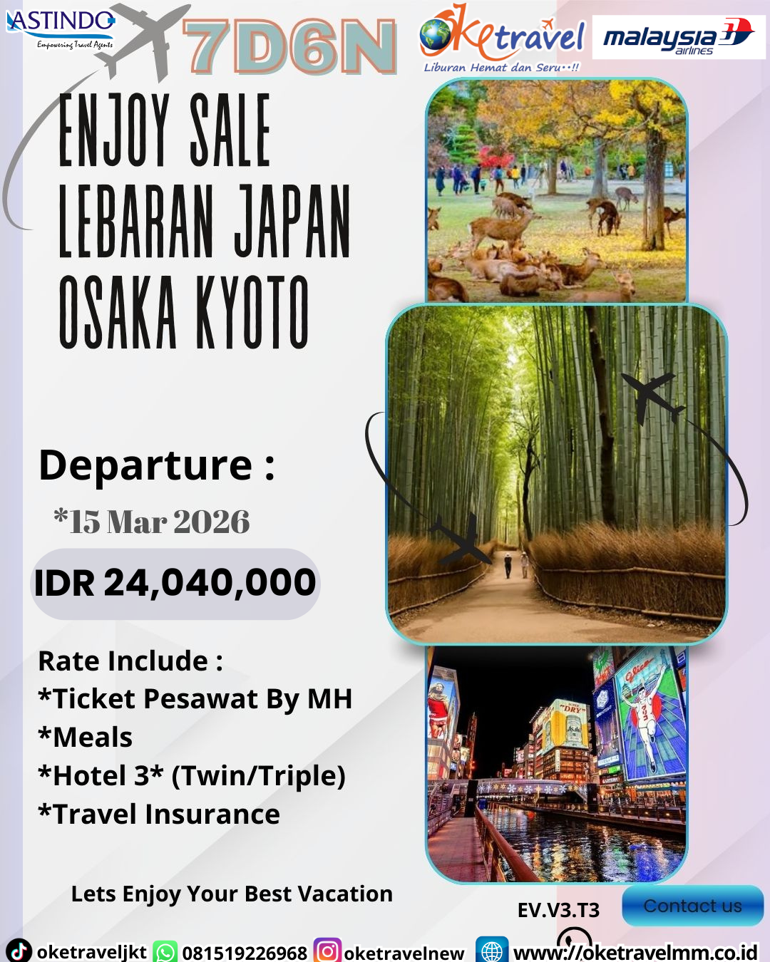 7D ENJOY SALE LEBARAN JAPAN OSAKA KYOTO | DEP 15 MAR 2026 | BY MH