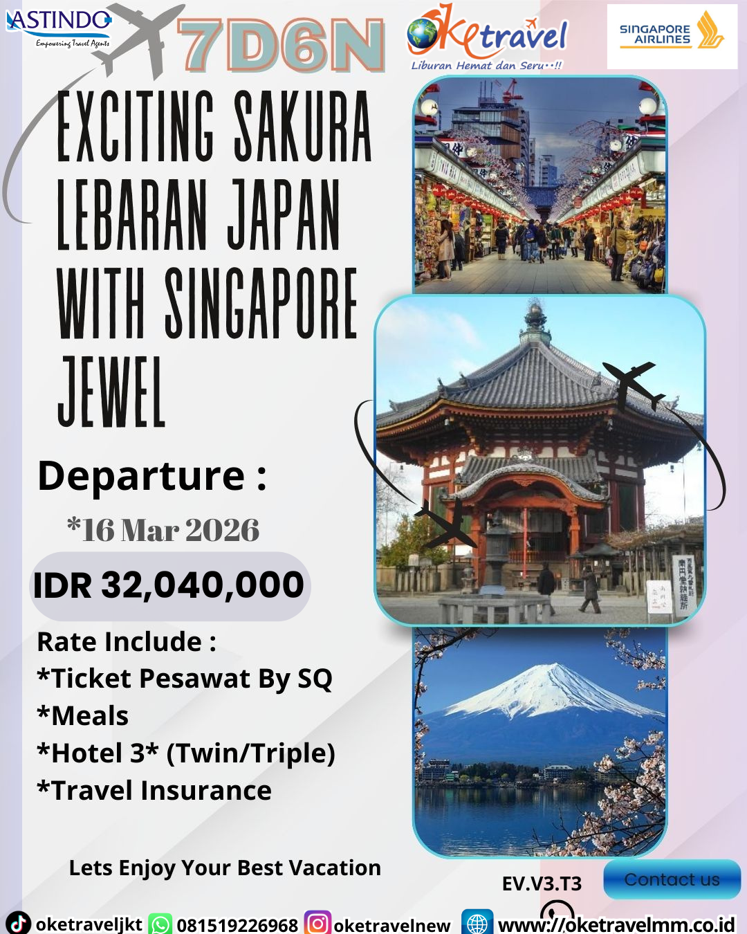 7D EXCITING SAKURA LEBARAN GOLDEN ROUTE JAPAN + SHIRAKAWAGO | DEP 16 MAR 2026 | BY SQ