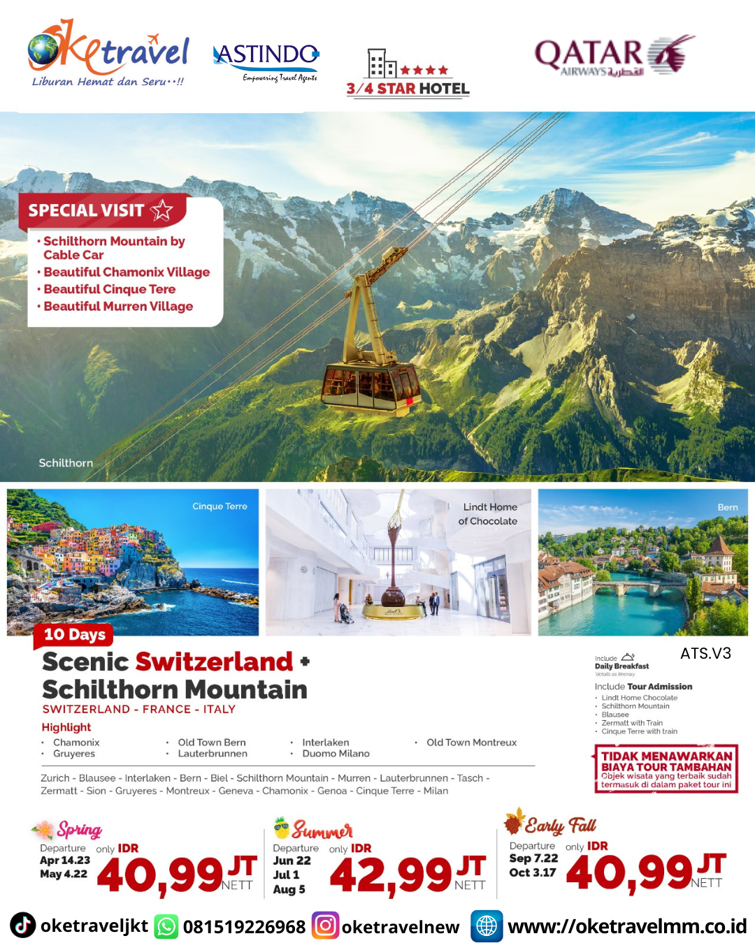 10H SCENIC SWITZERLAND + SCHILTHORN MOUNTAIN | DEP 14, 23 APR 2026, 04, 22 MAY 2026,  22 JUN 2026, 01 JUL 2026, 05 AUG 2026, 07, 22 SEP 2026, 03, 17 OCT 2026 | BY QR