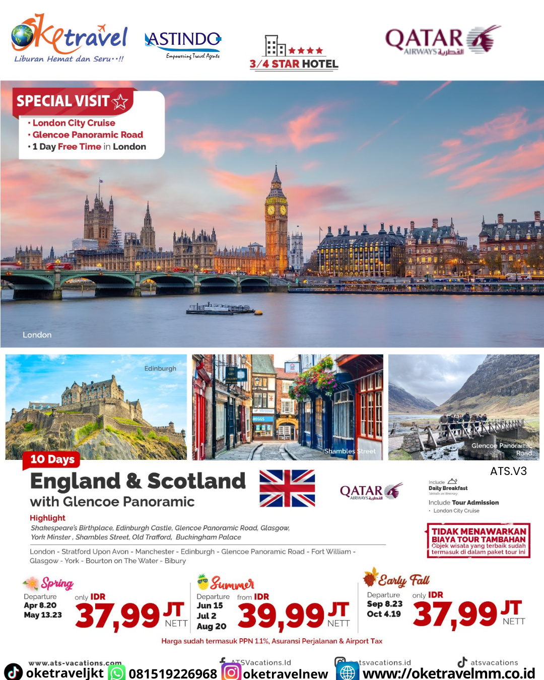 10H ENGLAND SCOTLAND WITH GLENCOE PANORAMIC | DEP 08,20 APR 2026, 13, 23 MAY 2026, 05 JUN 2026, 02 JUL 2026, 20 AUG 2026, 08, 23 SEP 2026, 04, 19 OCT 2026 | BY QR