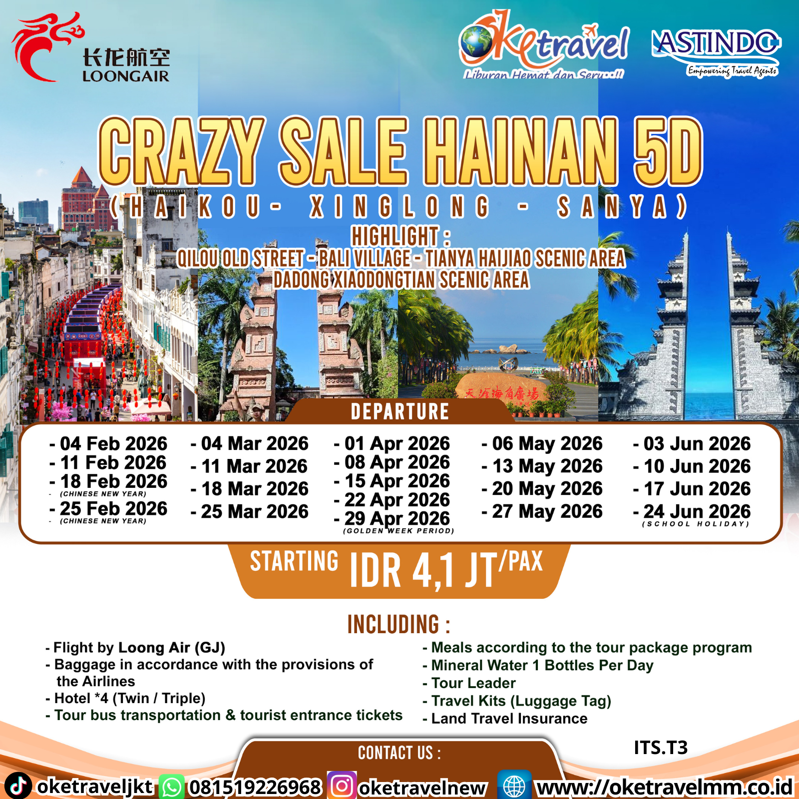 5D CRAZY SALE HAINAN | DEP 4, 11, 18, 25 FEB 2026, 4, 11, 18, 25 MAR 2026, 1, 8, 15, 22, 29 APR 2026, 6, 13, 20, 27 MAY 2026, 3, 10, 17, 24 JUN 2026 | BY GJ