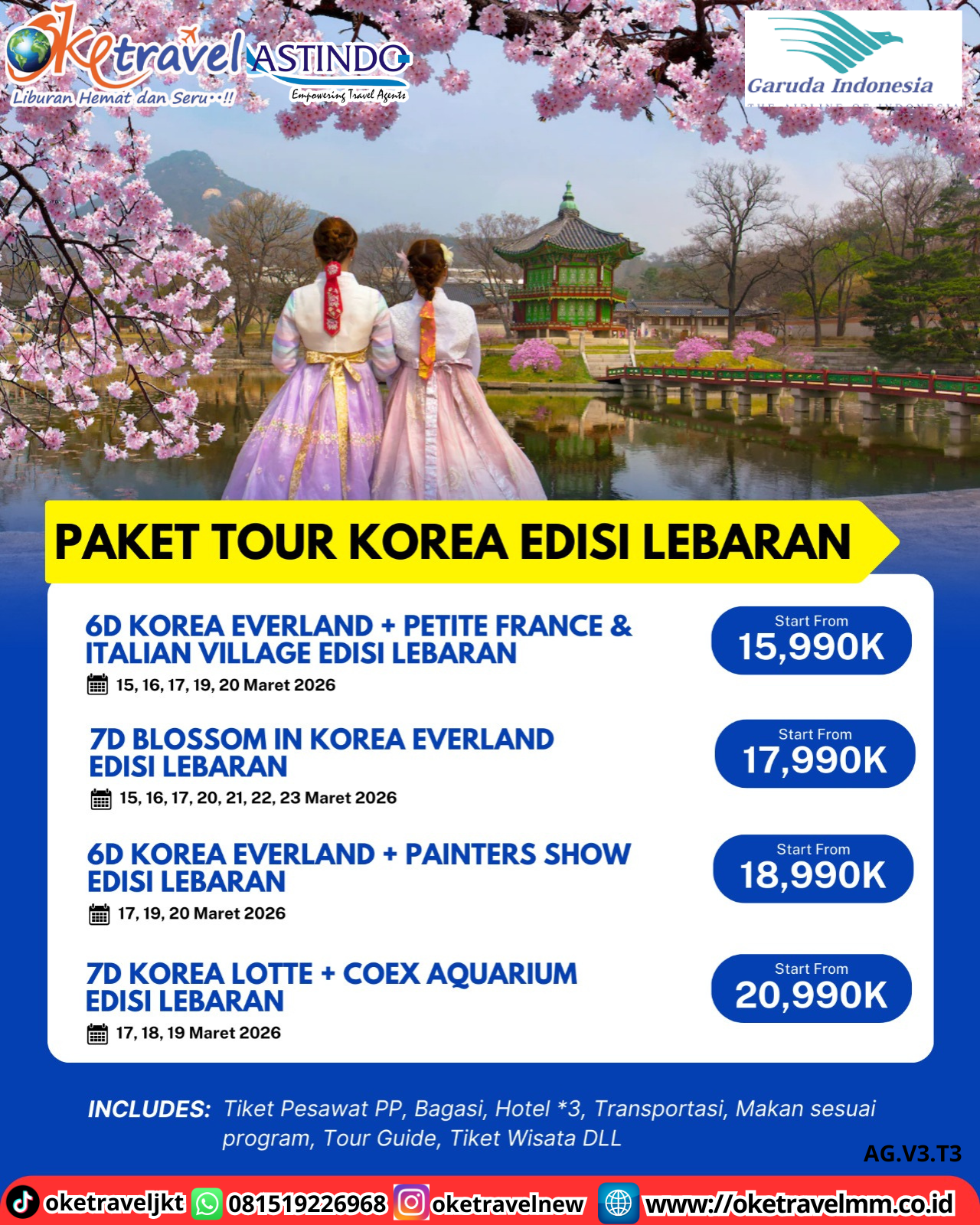6D KOREA EVERLAND + PAINTERS SHOW EDISI LEBARAN | DEP 17,19,20 MAR 2026 | BY GA 