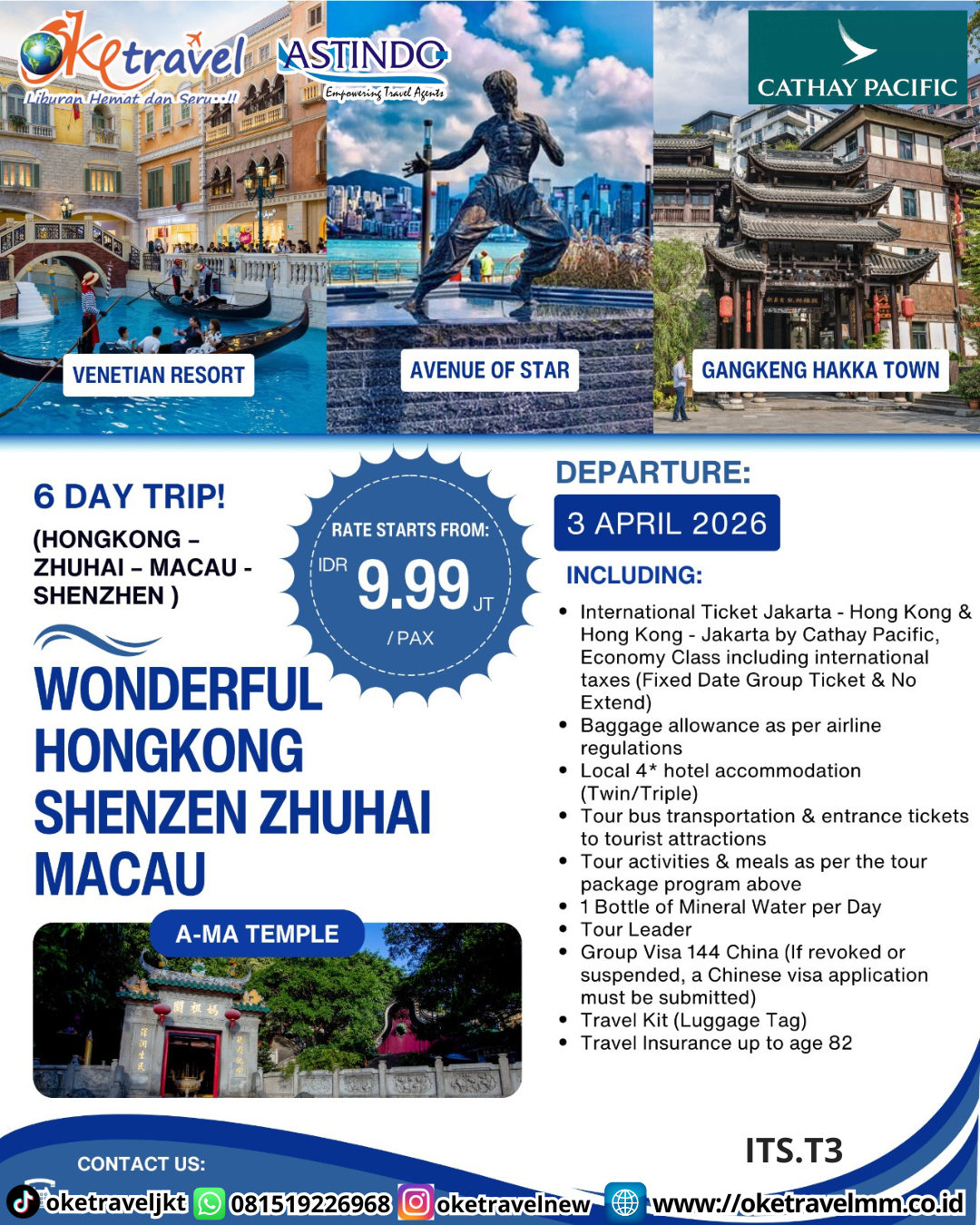 6D WONDERFUL HONGKONG SHENZEN ZHUHAI MACAU | DEP 3 APR 2026 | BY CX