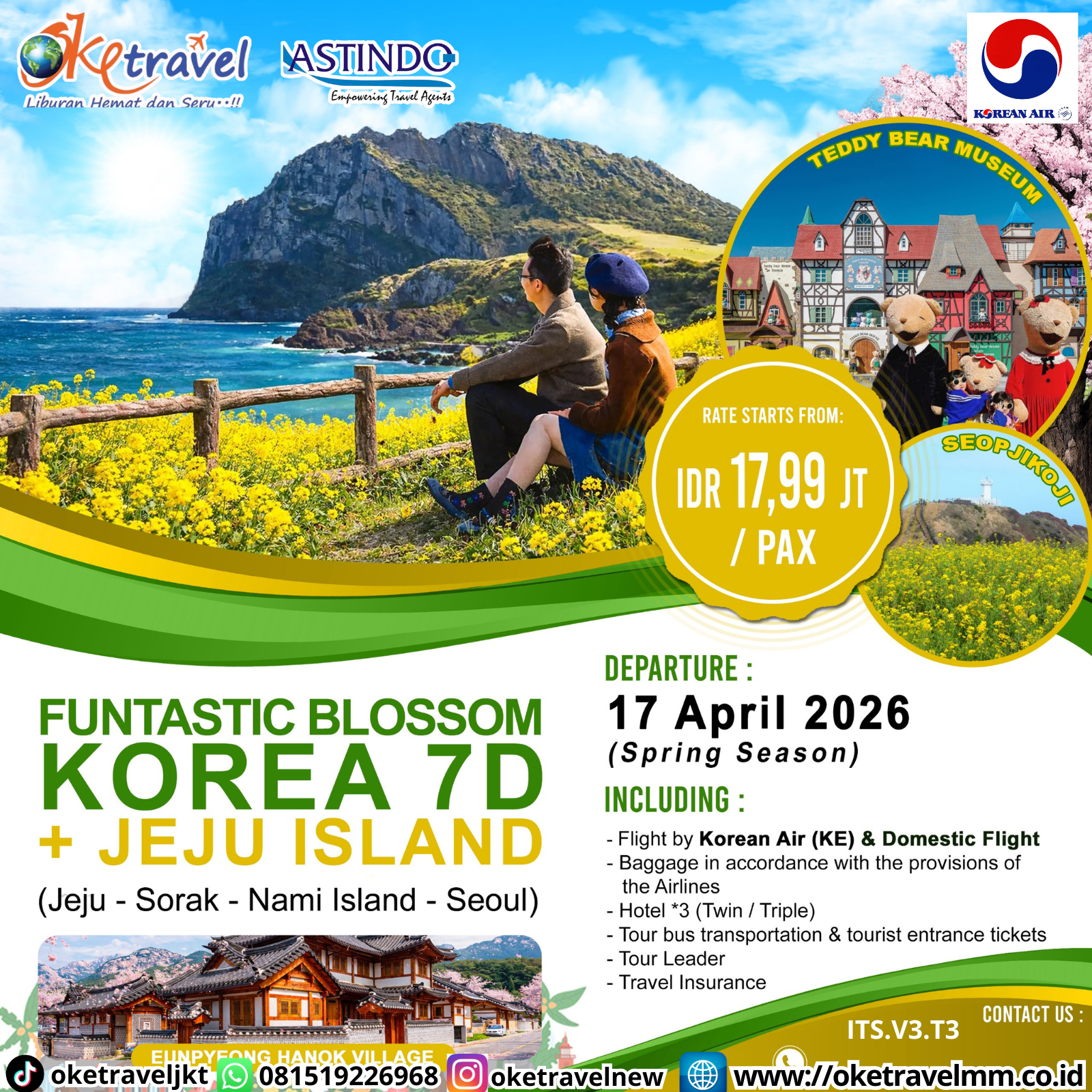 7D5N FANTASTIC BLOSSOM KOREA + JEJU ISLAND | DEP 17 APR 2026 | BY KE