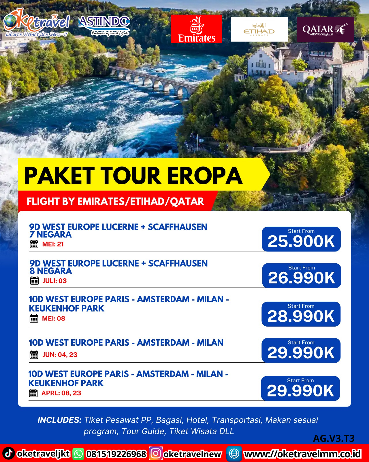 9D WEST EUROPE LUCERNE + SCAFFHAUSEN  7 NEGARA | DEP 25 MEI 2026 | BY QR