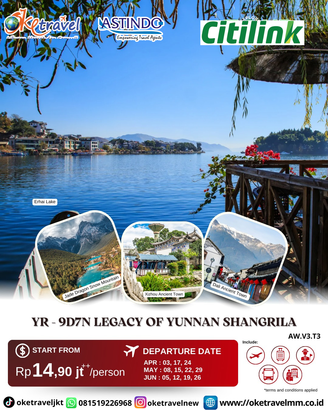9D7N LEGACY OF YUNNAN SHANGRILA | DEP 03, 17, 24 APR 2026, 08, 15, 22, 29  MAY 2026, 05, 12, 19, 26 JUN 2026 | BY QG