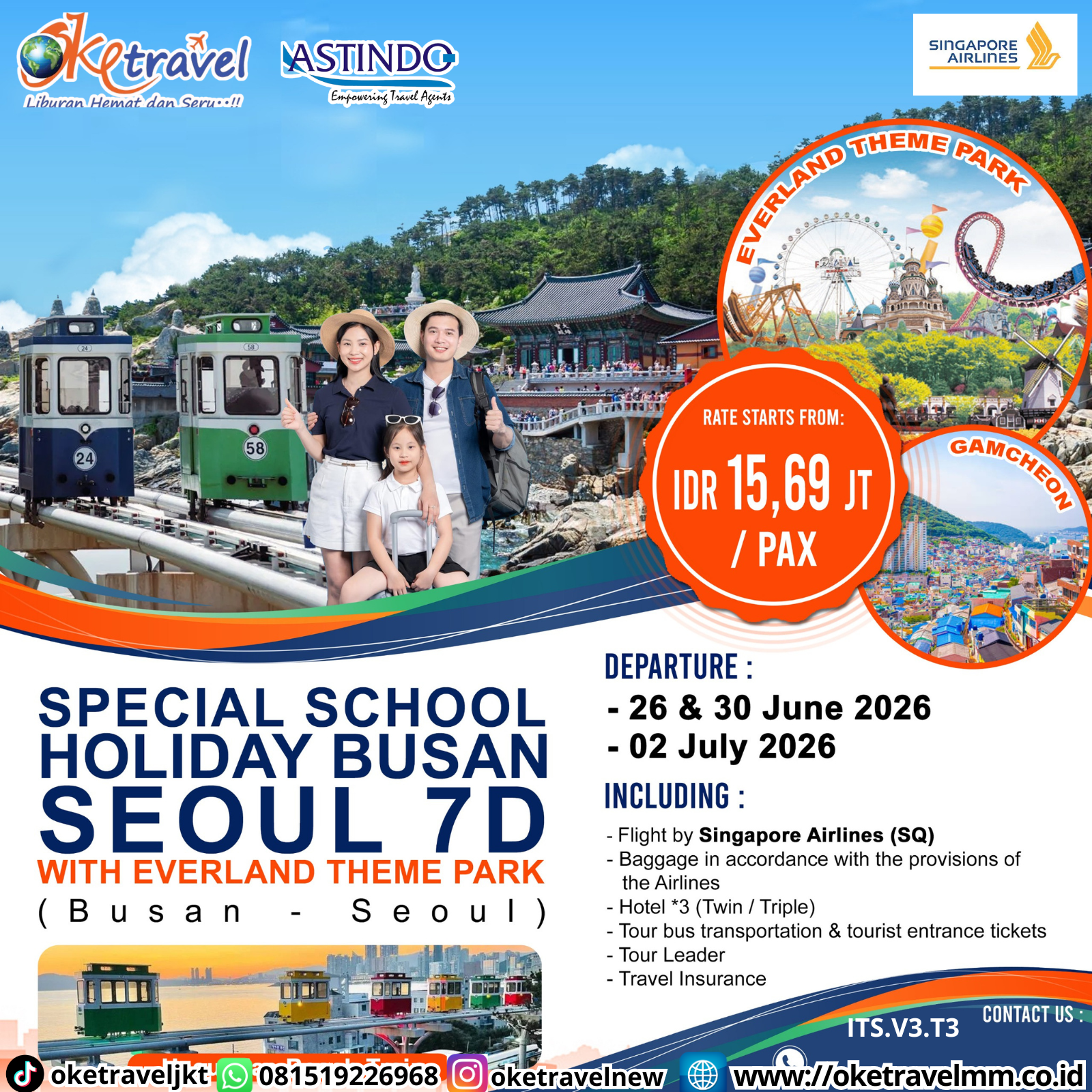 7D SPECIAL SCHOOL HOLIDAY BUSAN SEOUL WITH EVERLAND | DEP 26, 30 JUN, 2 JUL 2026 | BY SQ