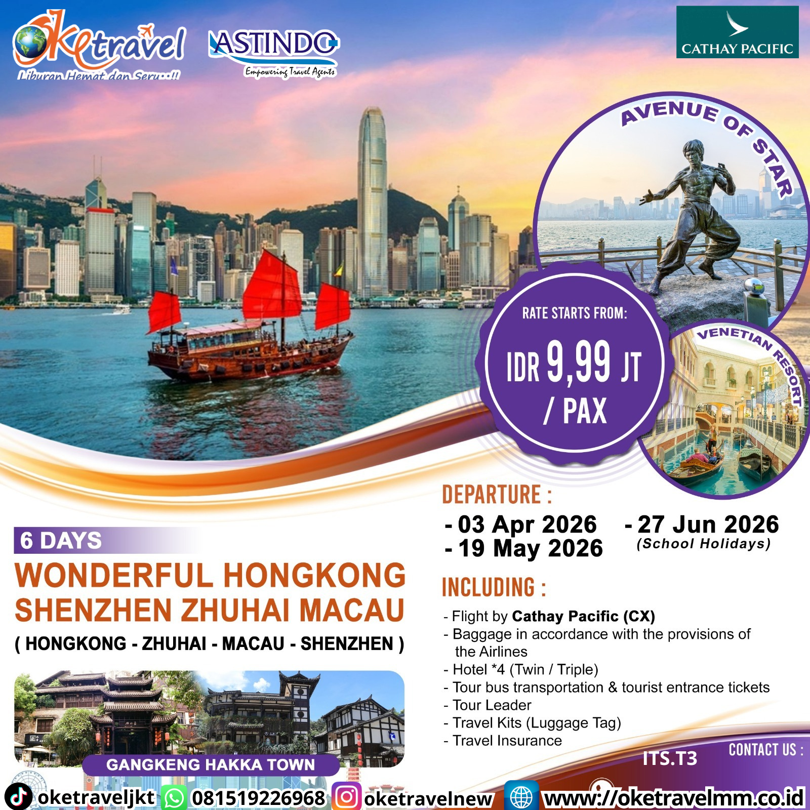6D WONDERFUL HONGKONG SHENZEN ZHUHAI MACAU | DEP 3 APR, 19 MAY, 27 JUN 2026 | BY CX