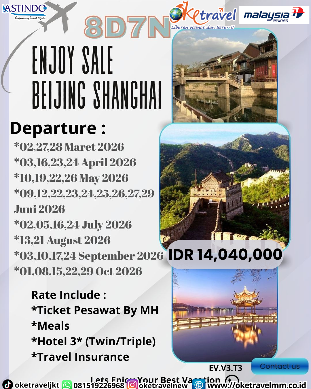8D NEW SUPER SALE BEIJING + SHANGHAI | DEP 2, 26, 27, 28 MAR, 3, 16, 23, 24 APR, 10, 19, 22, 26 MAY, 9, 12, 22, 23, 24, 25, 26, 27, 28, 29 JUN, 2, 5, 16, 24 JUL, 13, 21 AUG, 3, 10, 17, 24 SEP, 1, 8, 15, 22, 29 OCT 2026 | BY MH