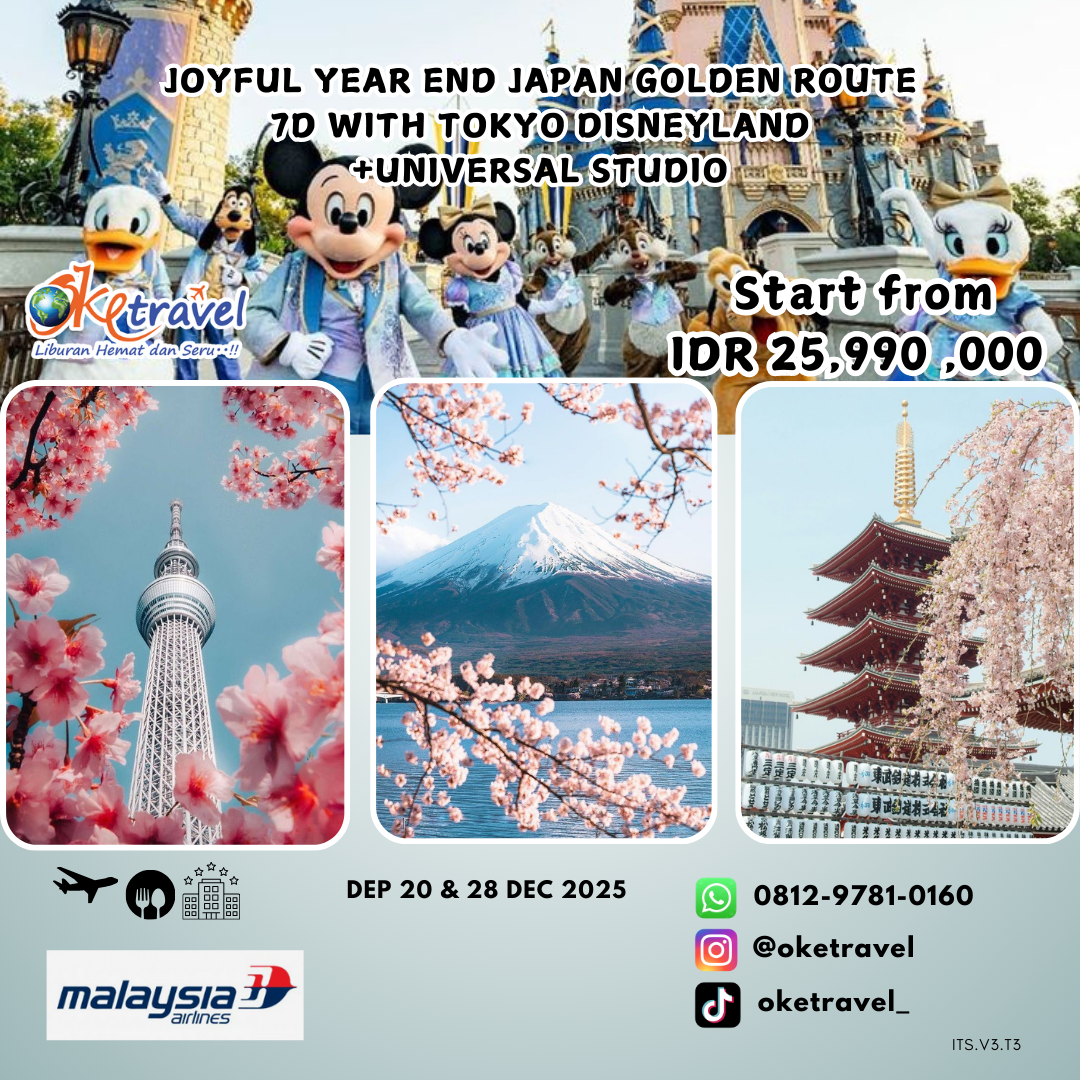 7D JOYFUL YEAR END JAPAN GOLDEN ROUTE JAPAN BY MH START DENPASAR (20 & 28 DES 25)