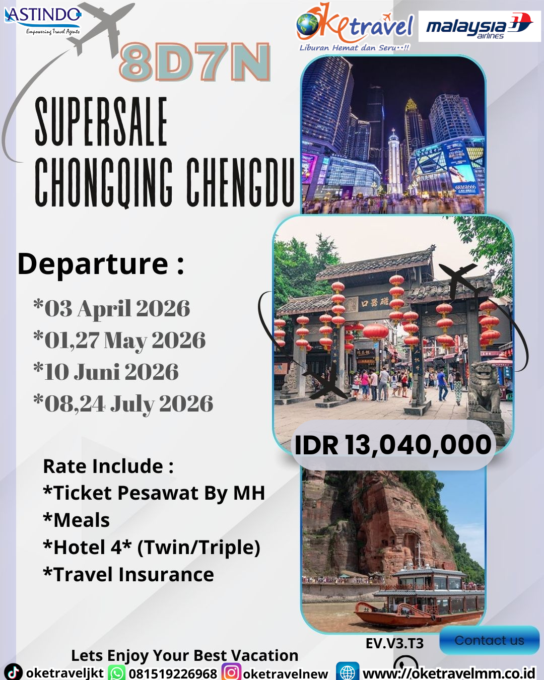 8D SUPER SALE CHONGQING CHENGDU | DEP 3 APR, 1, 27 MAY, 10 JUN, 8, 24 JUL 2026 | BY MH