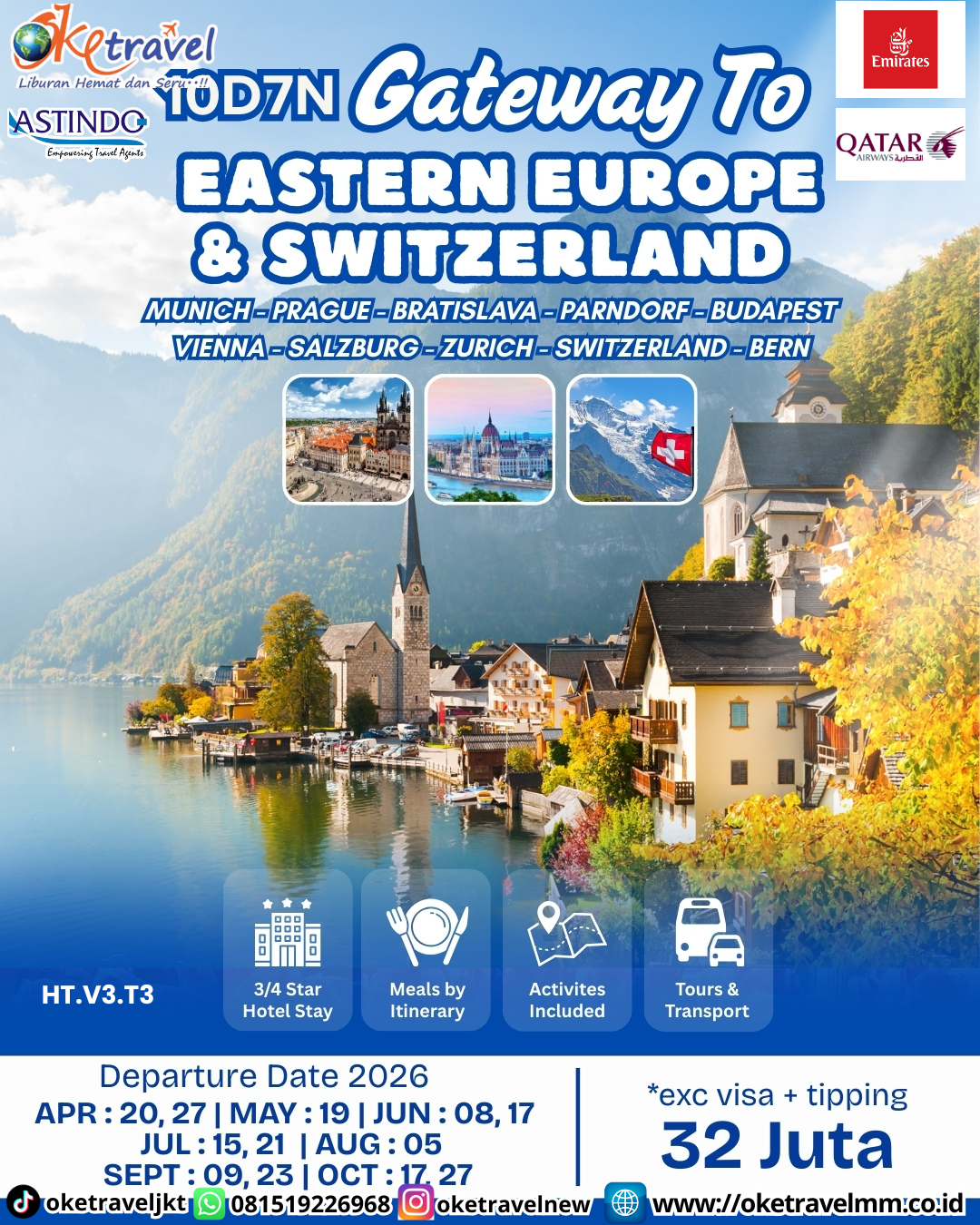 10D7N GATEWAY TO EASTERN EUROPE & SWITZERLAND | DEP 20, 27 APR, 19 MAY, 8, 17 JUN, 15, 21 JUL, 5 AUG, 9, 23 SEP, 17, 27 OCT 2026 | BY EK, QR