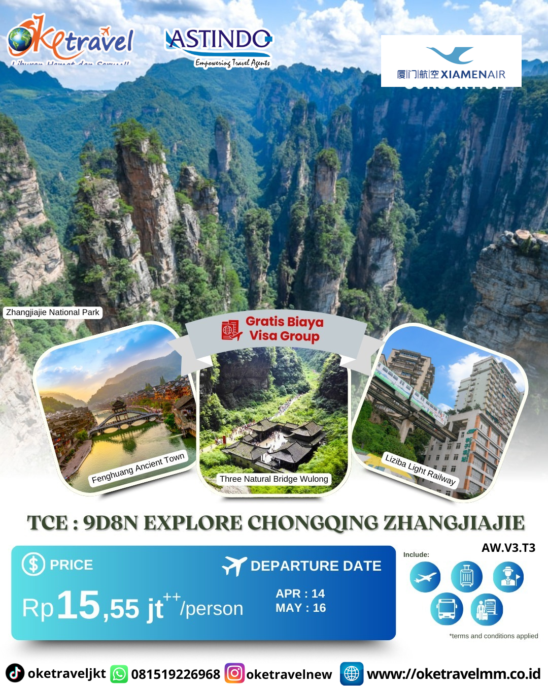 9D8N EXPLORE CHONGQING ZHANGJIAJIE | DEP 14 APR 2026, 16 MAY 2026 | BY MF