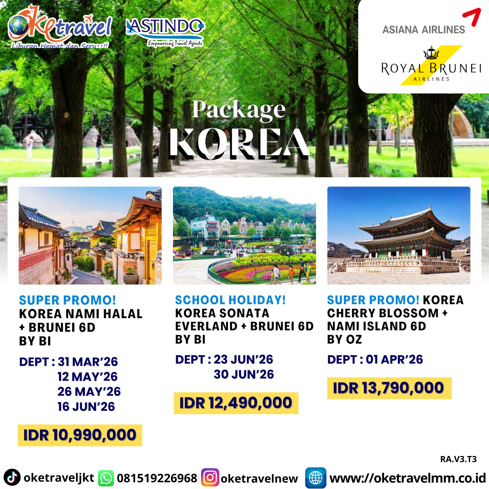 6D SCHOOL HOLIDAY KOREA SONATA EVERLAND + BRUNEI | DEP 23, 30 JUN 2026 | BY BI