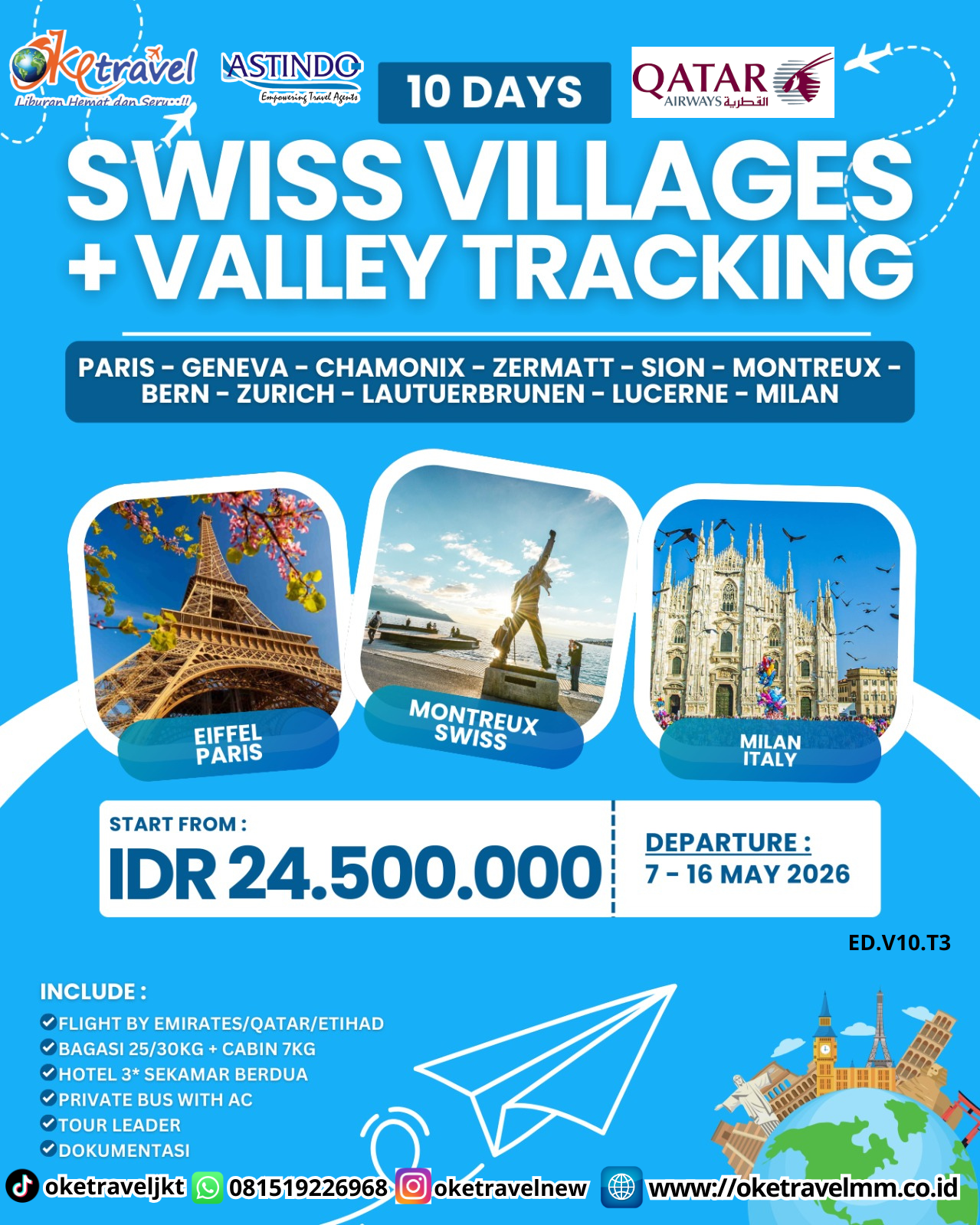10D SWISS VILLAGES + VALLEY TRACKING | DEP 07 - 16 MAY 2026 | BY QR