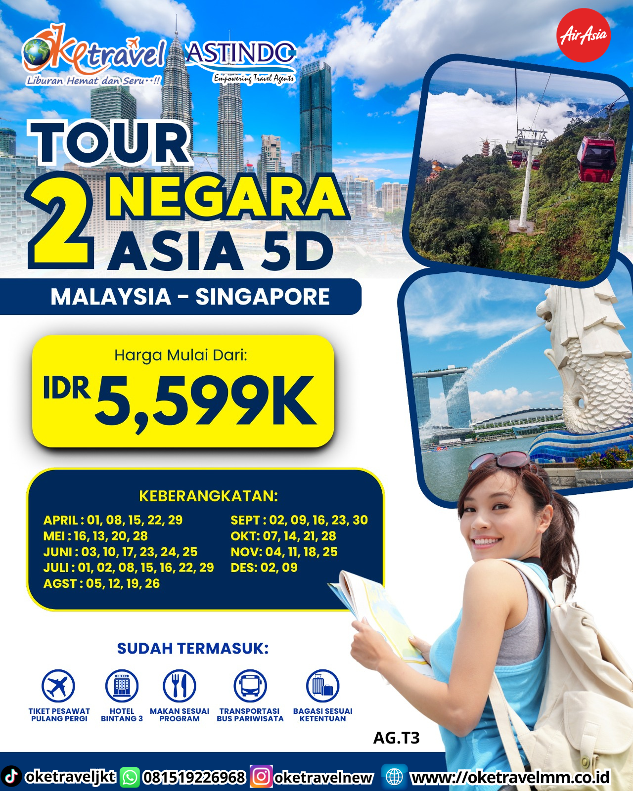 TOUR 2 NEGARA ASIA 5D! | DEP 01, 08, 15, 22, 29 APR 2026, 16, 13, 20, 28 MAY 2026, 03, 10, 17, 23, 24, 25 JUNE 2026, 01, 02, 08, 15, 16, 22, 29 JULY 2026, 05, 12, 19, 26 AUG 2026, 02, 09, 16, 23, 30 SEP 2026, 07, 14, 21, 28 OKT, 2026, 04, 11, 18, 25 NOV 2026, 02, 09 DEC 2026 | By QZ