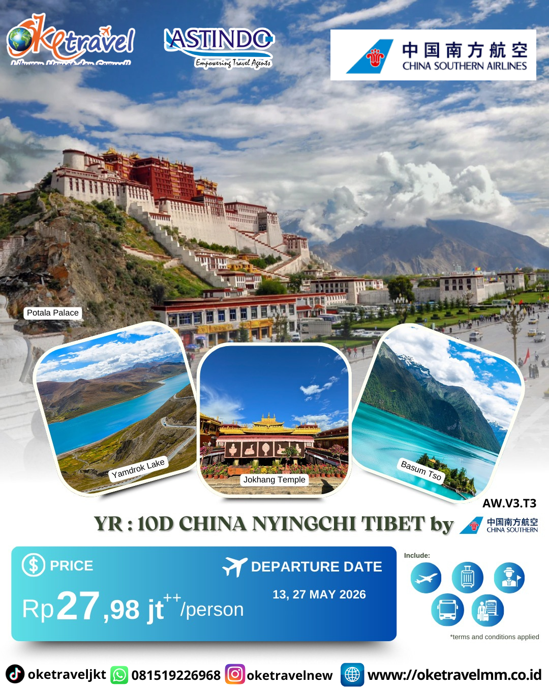 10D CHINA NYINGCHI TIBET | DEP 13,27 MAY 2026 | BY CZ