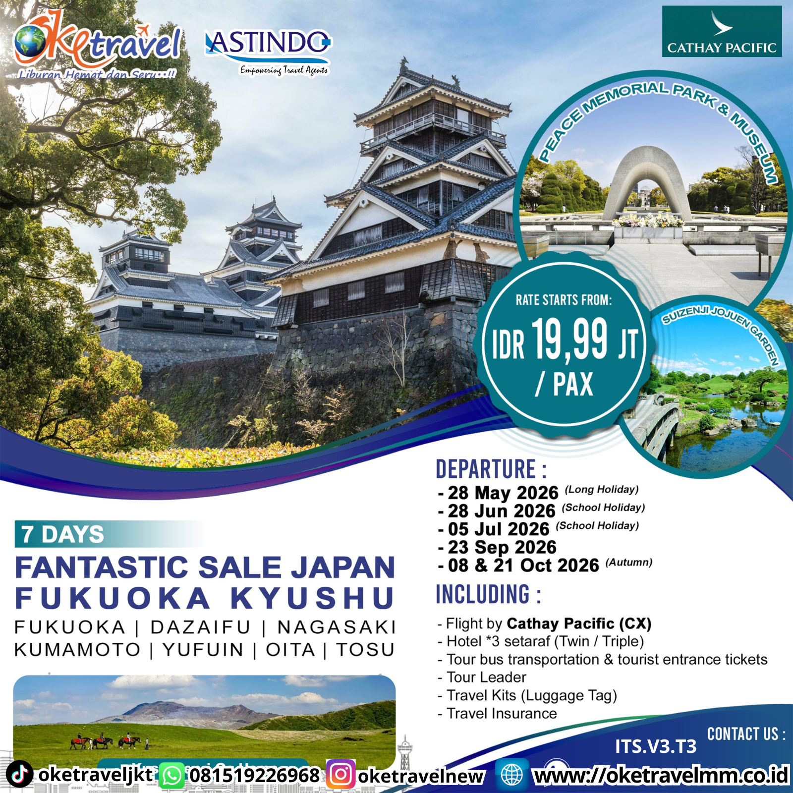 7D FUNTASTIC SALE JAPAN FUKUOKA KYUSHU | DEP 28 MAY, 28 JUN, 5 JUL, 23 SEP, 8, 21 OCT 2026 | BY CX