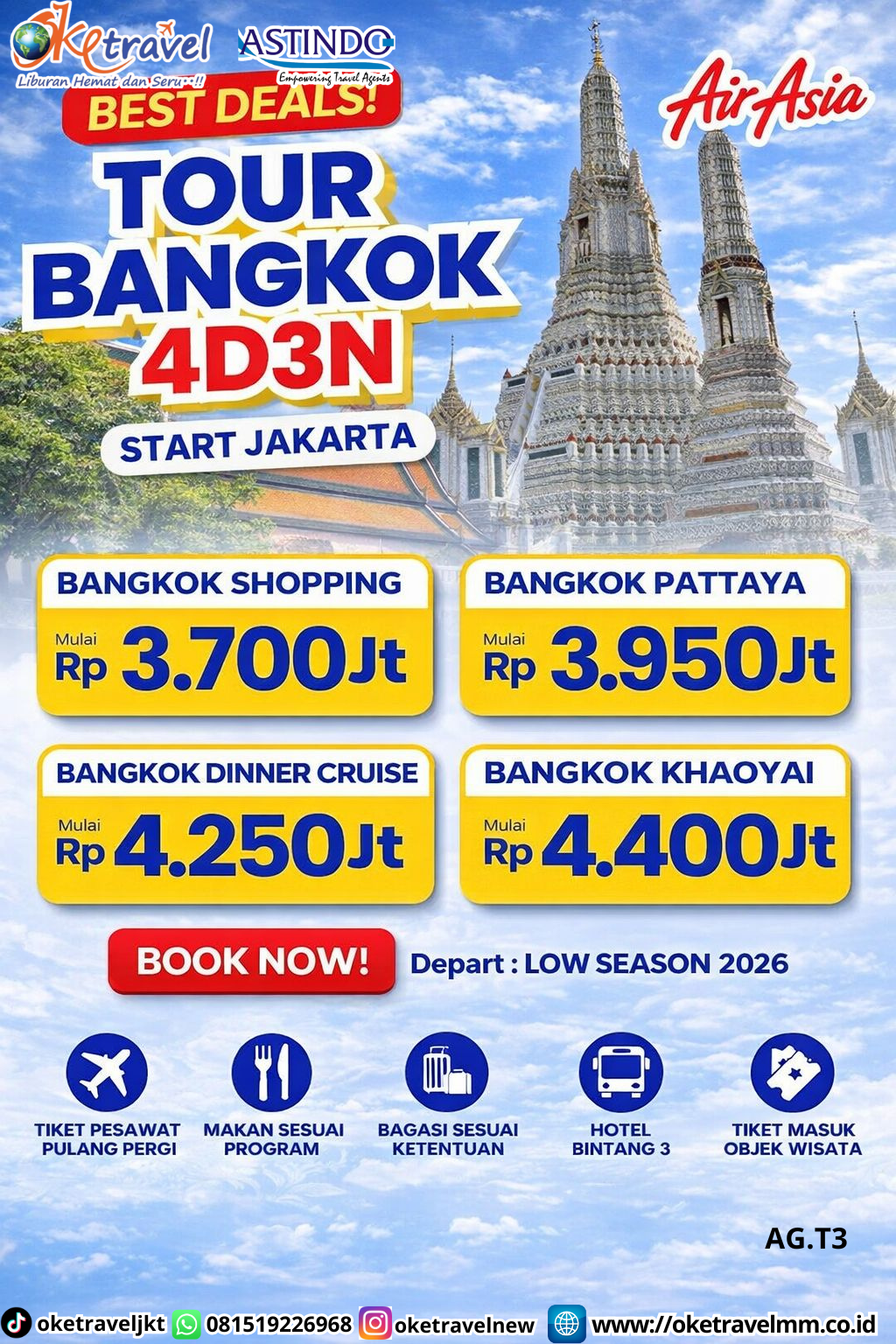 4D3N BANGKOK SHOPPING | DEPT : 21 JULI| DEPT : 03,10,25 AGUST| DEPT : 07 SEPT| DEPT : 12,19 OKT 2026 | BY QZ