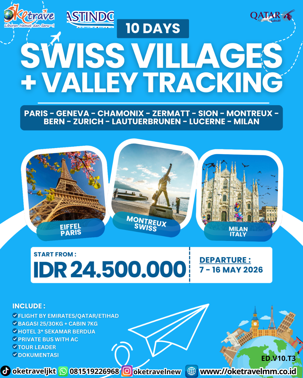10D SWISS VILLAGES + VALLEY TRACKING | DEPT : 07,16 MAY 2026 | BY QR