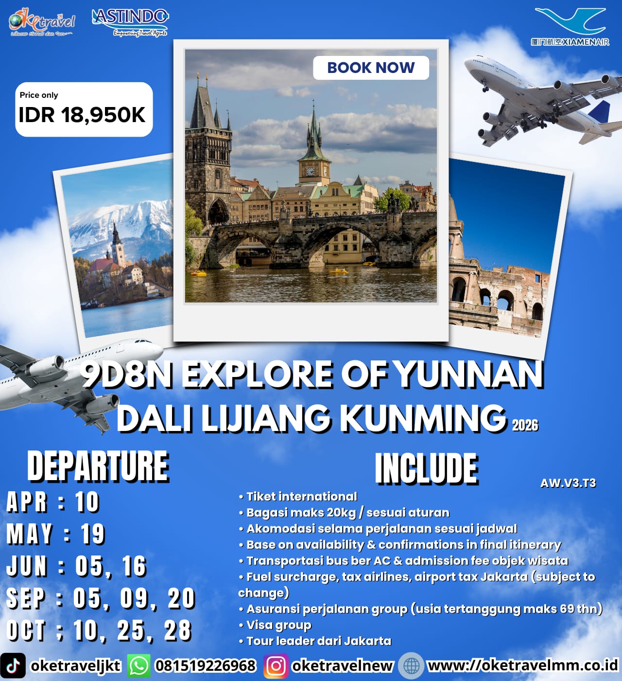 9D8N EXPLORE OF YUNNAN DALI LIJIANG KUNMING | DEP : 10 APR, 19 MAY, 05, 16 JUN, 05, 09, 20 SEP, 10, 25, 28 OKT 2026 | By MF