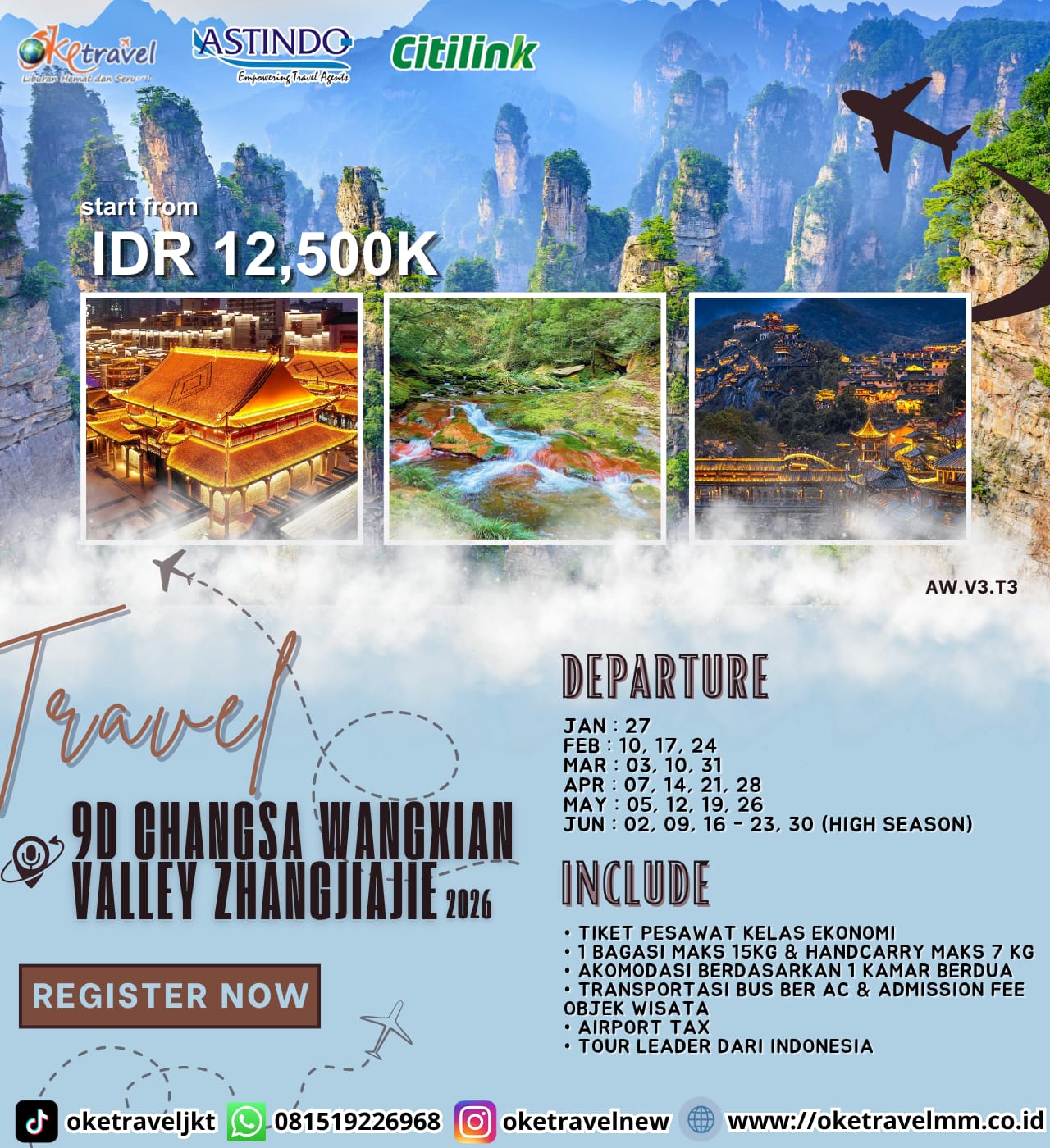 9D CHANGSA WANGXIANG VALLEY ZHANGJIAJIE | DEP : 27 JAN, 10, 17, 24 FEB, 03, 10, 31 MAR, 07, 14, 21, 28 APR, 05, 12, 19, 26 MAY, 02, 09, 16 JUN | By QG