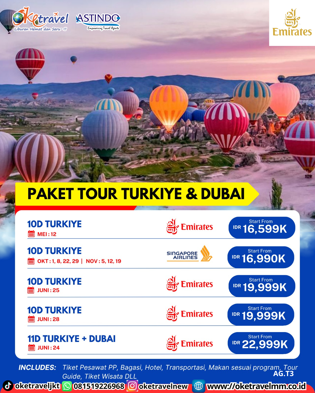 10D TURKIYE | DEPT : 01,08,22,29 OKT | DEPT : 05,12,19 NOV 2026 | BY SQ