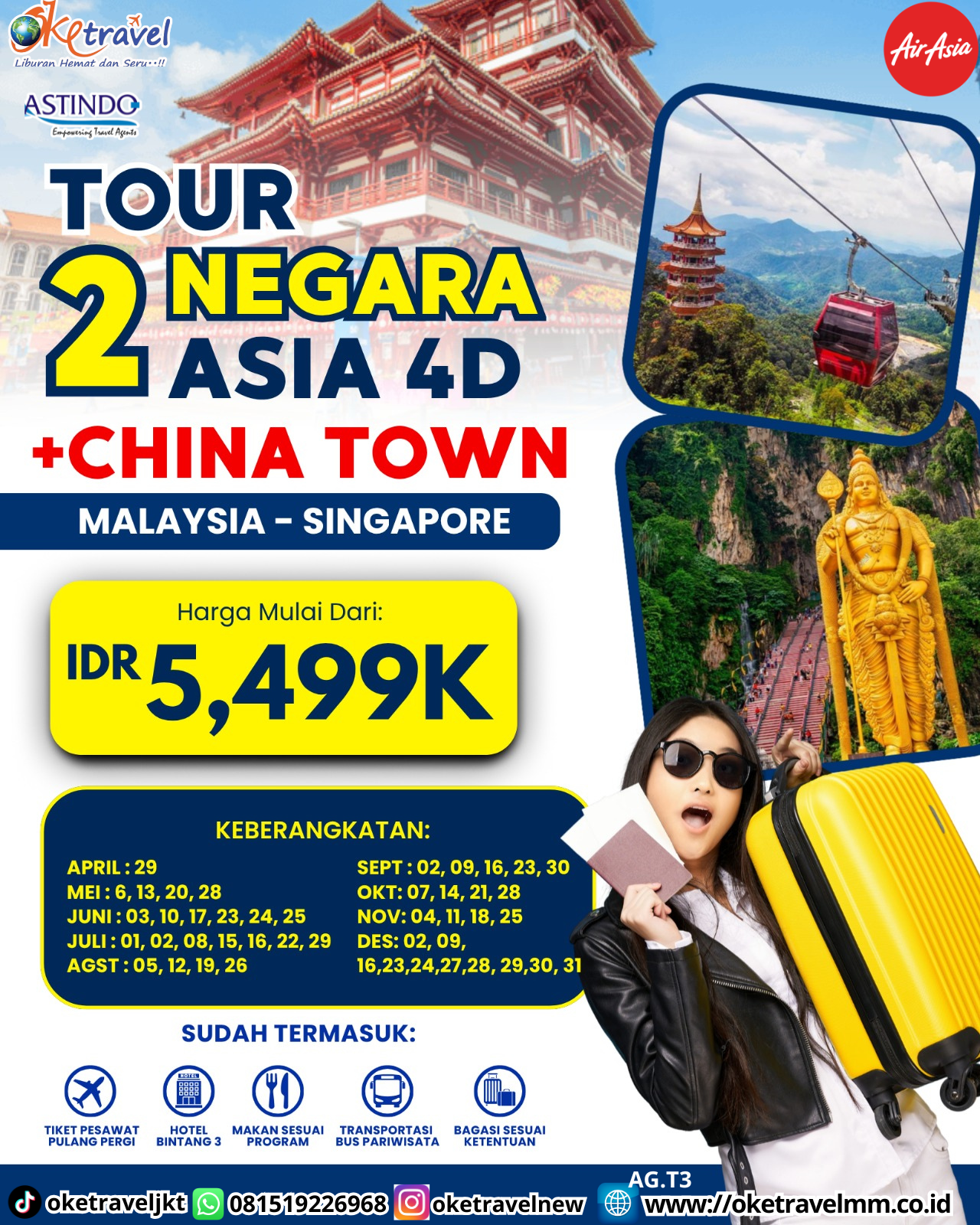 4D TOUR NEGARA MALAYSIA - SINGAPORE | DEPT : 29 APRIL | DEPT : 06,13,20,28 MEI | DEPT : 03,10,17,23,24,25 JUNI | DEPT : 01,02,08,15,16,22,29 JULI | DEPT : 05,12,19,26 AUG | DEPT : 02,09,16,23,30 SEPT | DEPT : 07,14,21,28 OKT | DEPT : 04,11,18,25 NOV | DEPT : 02,09,16,23,24,27,28,29,30,31 DES 2026 | BY QZ