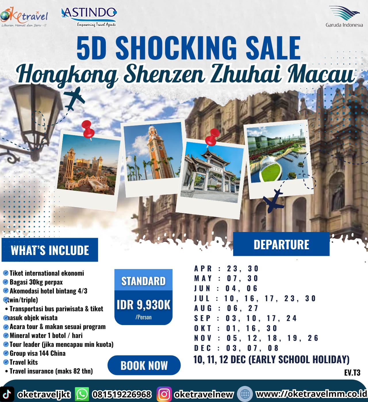 5D SHOCKING SALE HONGKONG SHENZEN ZHUHAI MACAU | DEP : 23, 30 APR, 07, 30 MAY, 04, 06 JUN, 10, 16, 17, 23, 30 JUL, 06, 27 AUG, 03, 10, 17, 24 SEP, 01, 16, 30 OCT, 05, 12, 18, 19, 26 NOV, 03, 07, 08, 10, 11, 12 DEC 2026 | BY GA