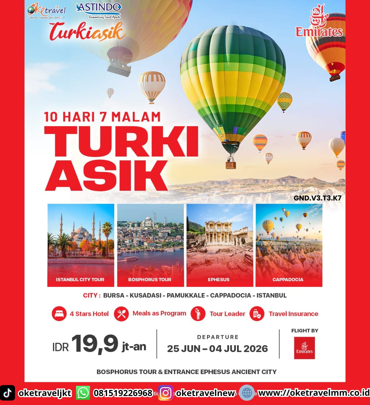 10D7N TURKI ASIK | DEP : 25 JUN - 04 JUL 2026 | BY EK