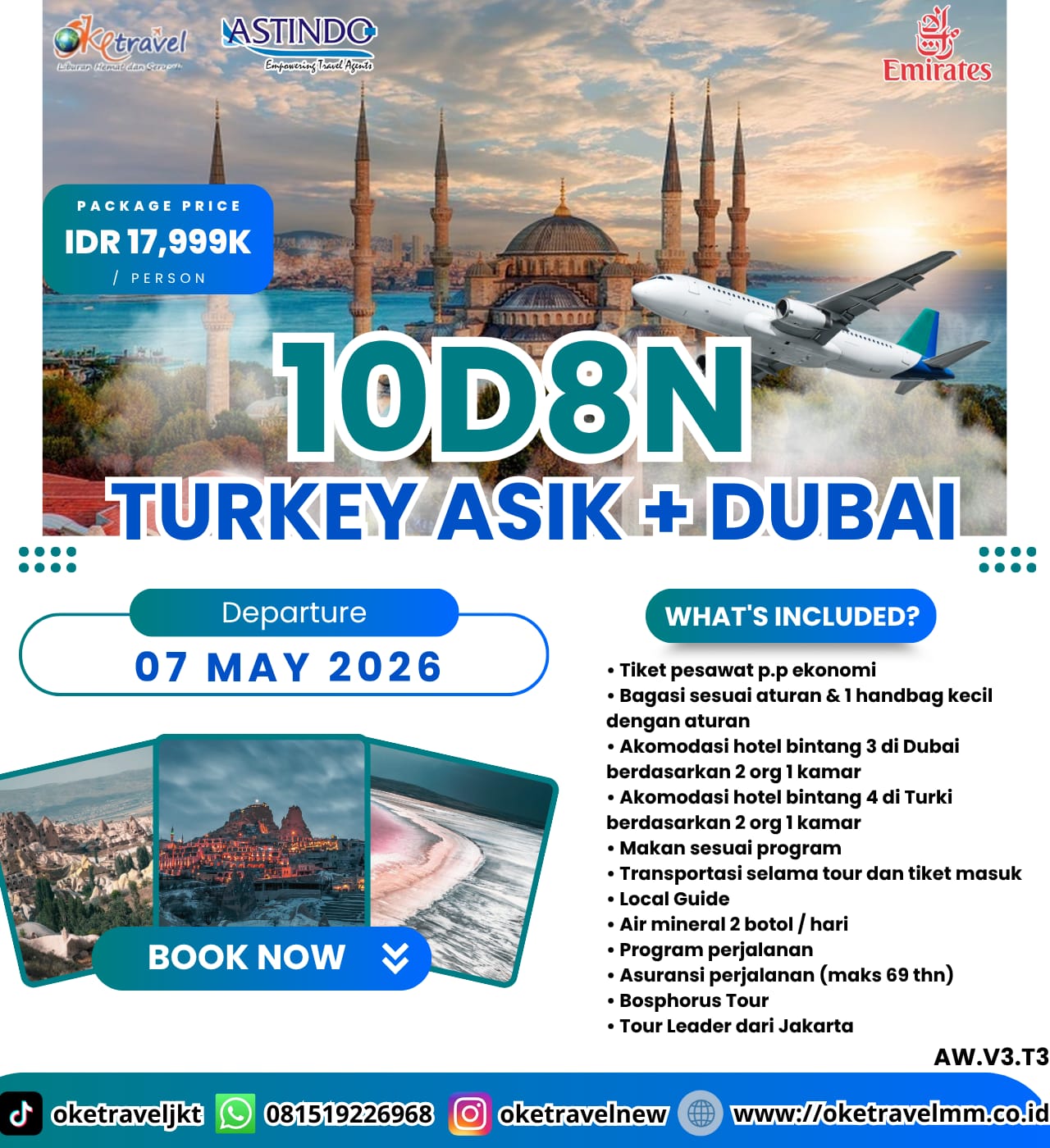 10D8N TURKEY ASIK + DUBAI | DEP : 07 MAY 2026 | BY EK