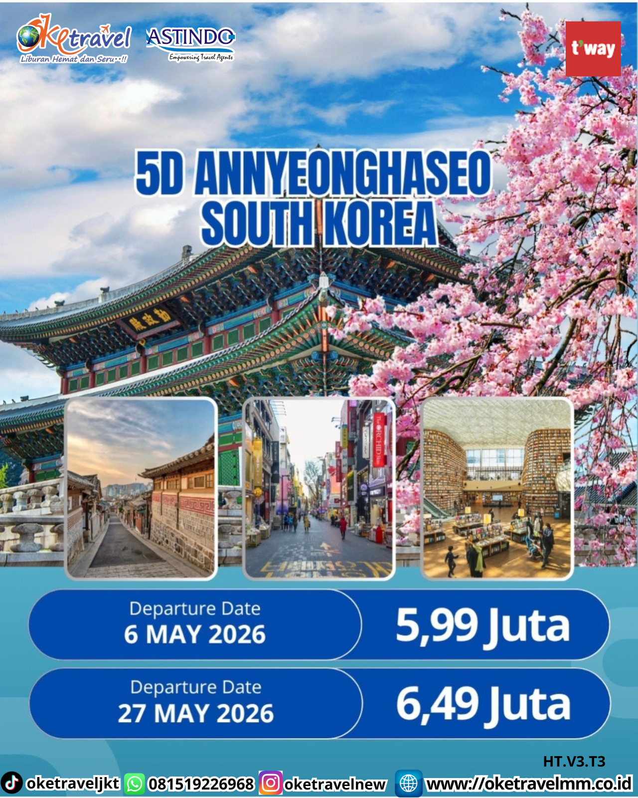 5DAYS 3NIGHT ANNYEONGHASEYO SOUTH KOREA (DIRECT FLIGHT) |DEP 6 & 27 MAY 2026|BY TW