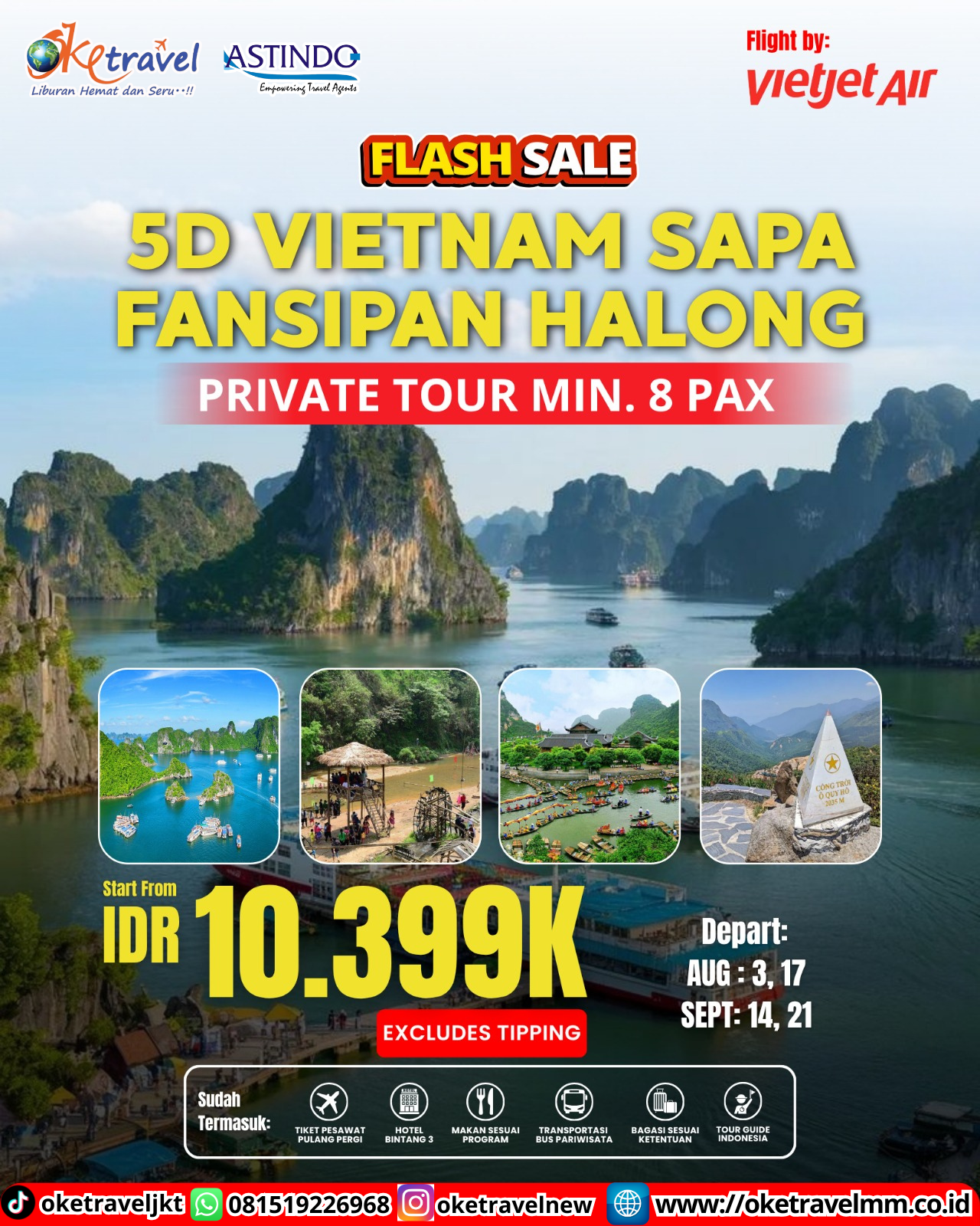 5D VIETNAM HANOI HALONG SAPA | DEPT : 03,17 AUG | DEPT : 17,21 SEPT 2026 | BY VJ