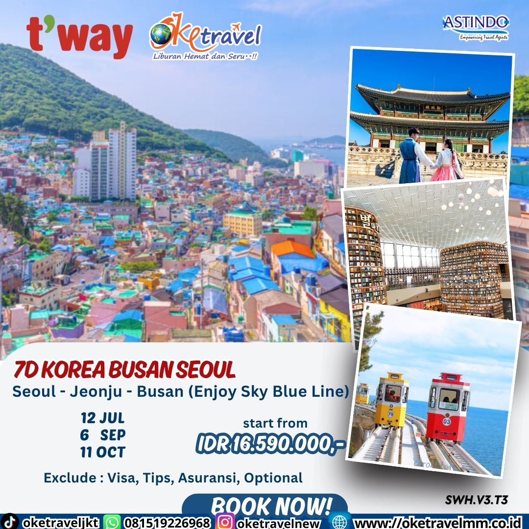 7D KOREA BUSAN SEOUL | DEPT : 12 JULI | DEPT : 06 SEPT | DEPT : 11 OCT 2026 | BY TW