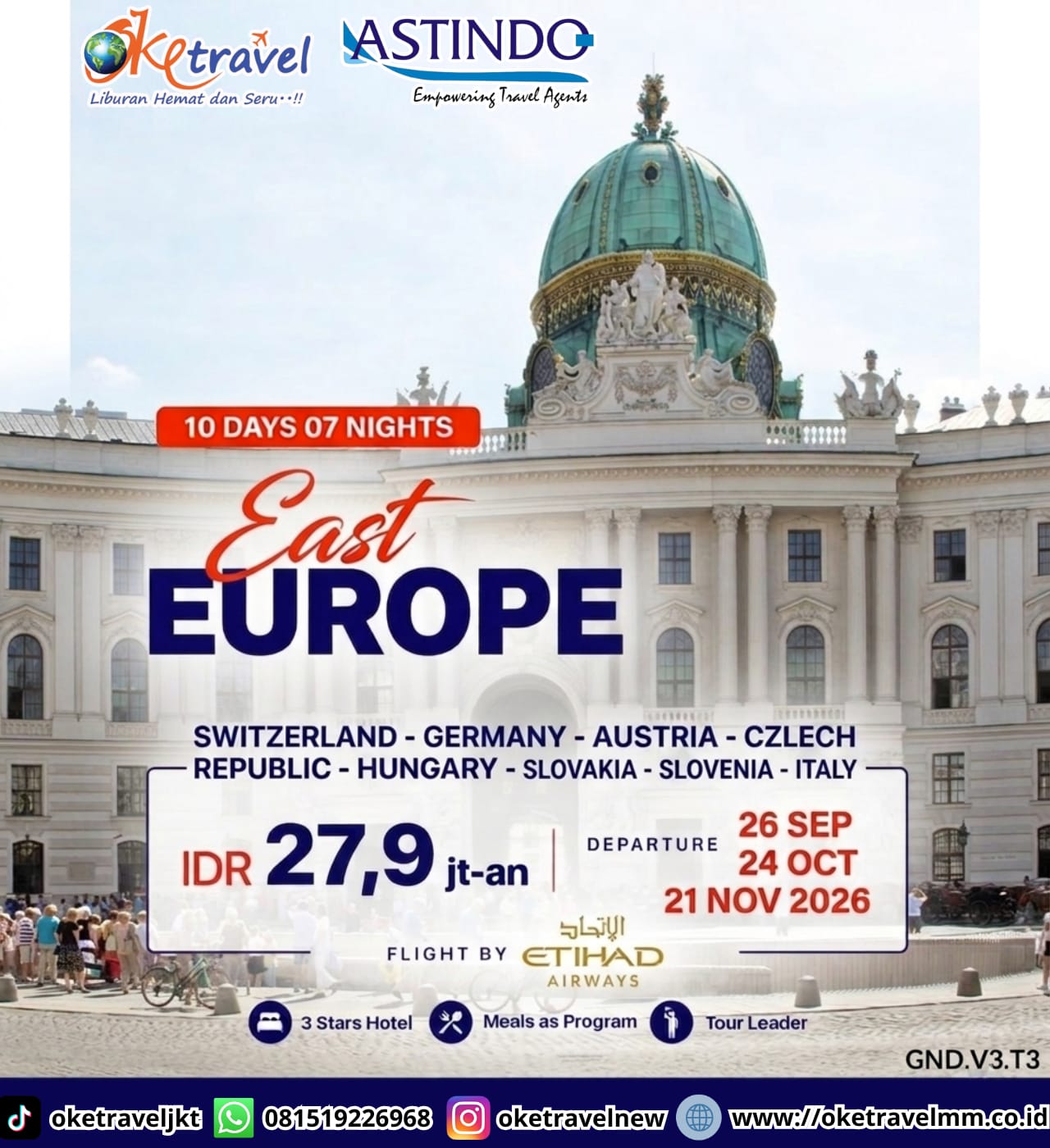EAST EUROPE 10DAYS 07NIGHTS | DEP : 26 SEP, 24 OCT, 21 NOV 2026 | BY EY