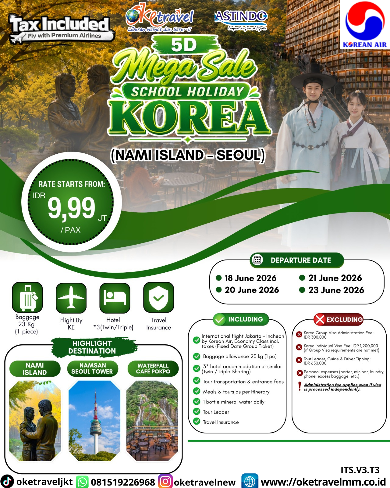 5D MEGA SALE KOREA SCHOOL HOLIDAY | DEPT : 18,20,21,23 JUNI 2026 | BY KE