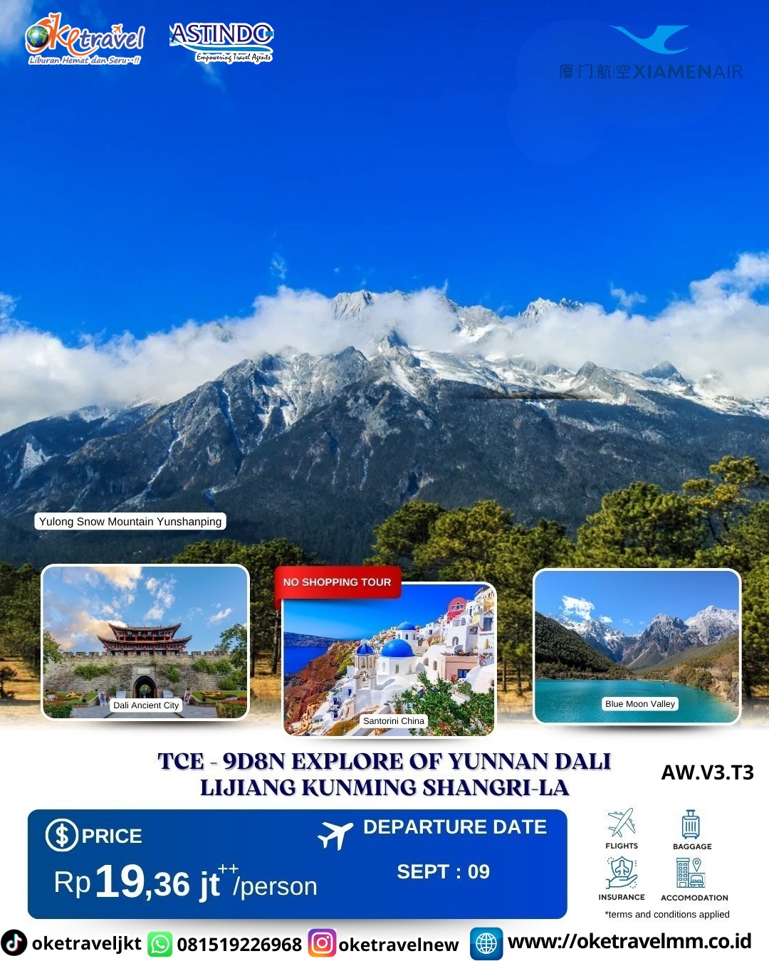 9D8N EXPLORE OF YUNNAN DALI LIJIANG KUNMING SHANGRI-LA | DEP : 09 SEP 2026 | BY MF