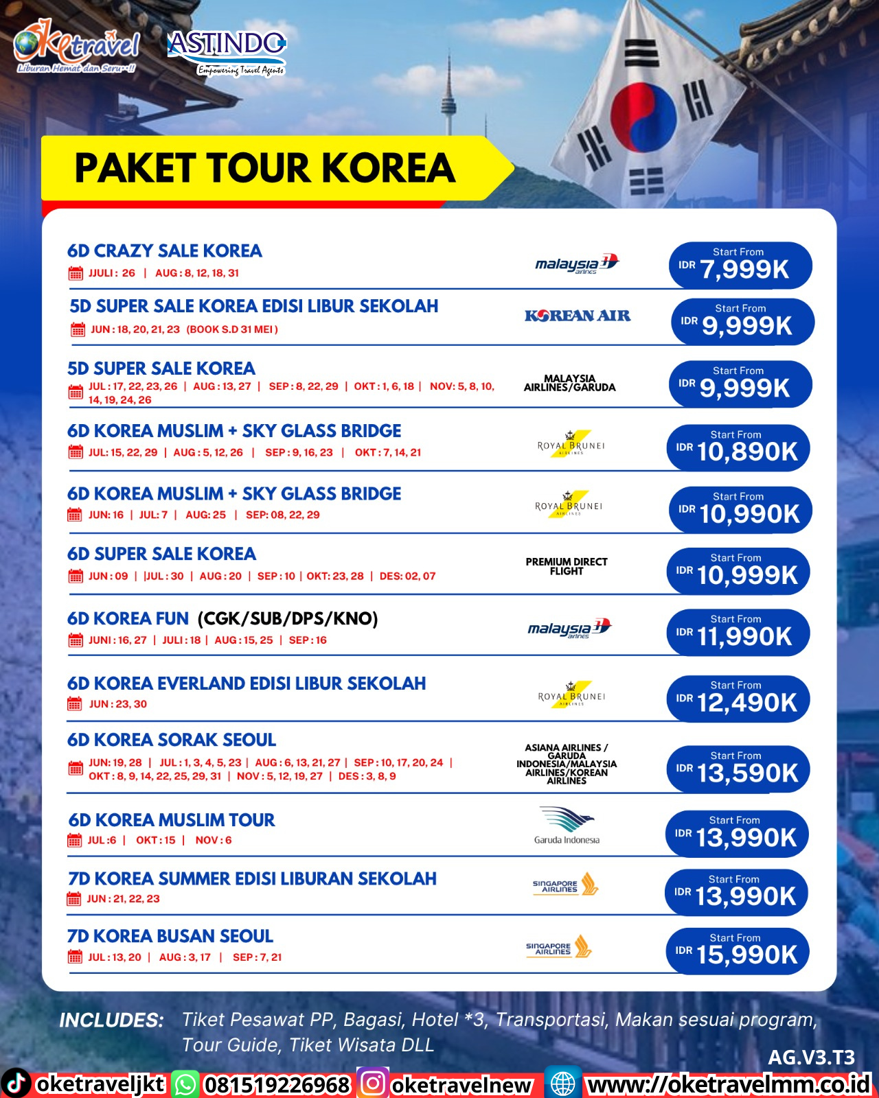 7D KOREA SUMMER EDISI LIBURAN SEKOLAH | DEPT : 21,22,23 JUNI 2026 | BY SQ