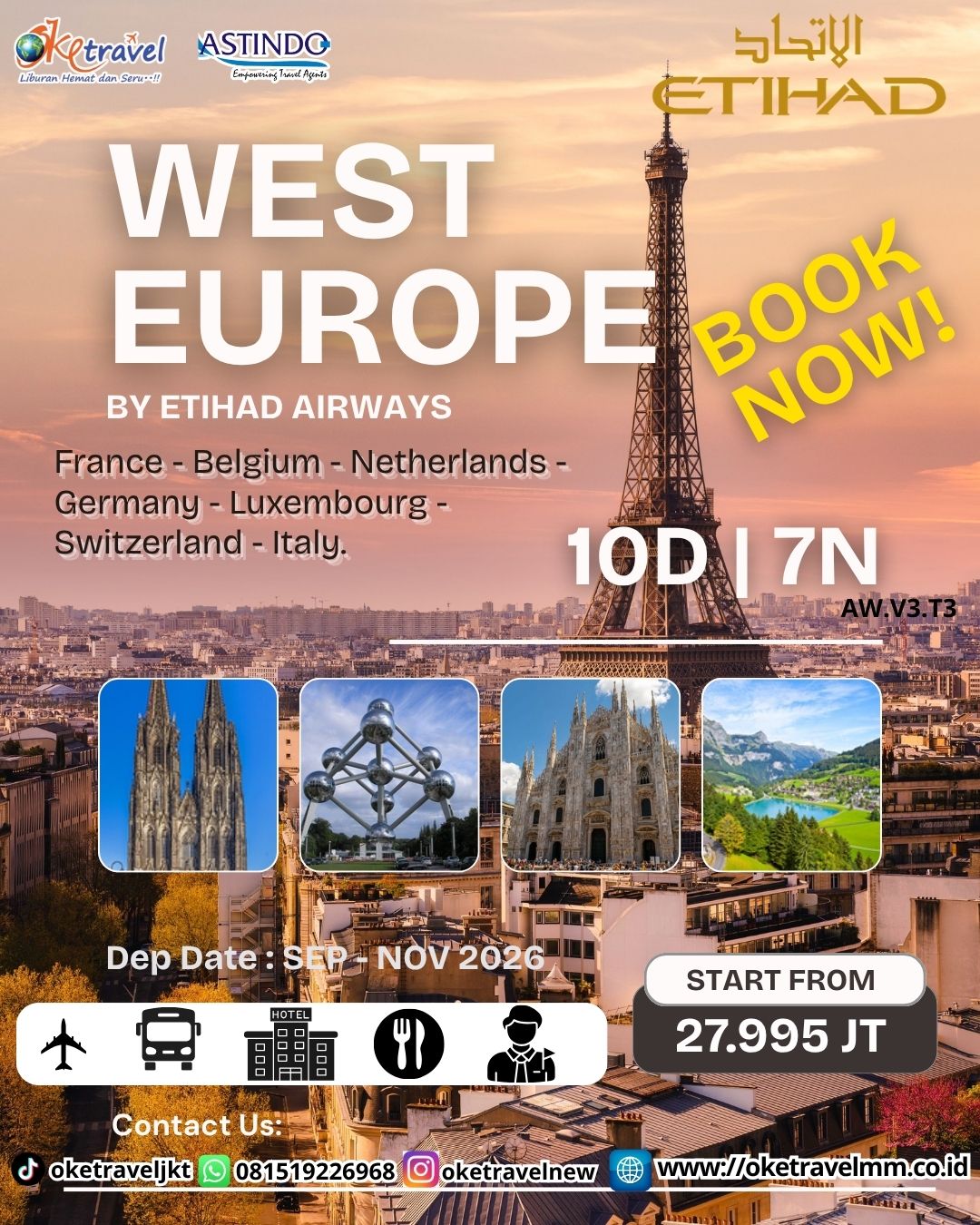 10D WEST EUROPE | DEP : 12 SEP 2026 | DEP : 10 OCT 2026 | DEP : 10 NOV 2026 | BY EY