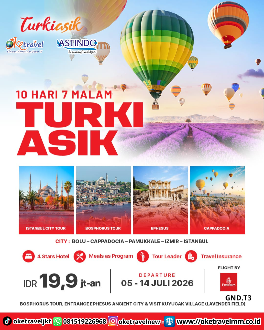 10D7N TURKI ASIK LIBURAN SEKOLAH | DEPT : 05-14 JULI 2026 | BY EK