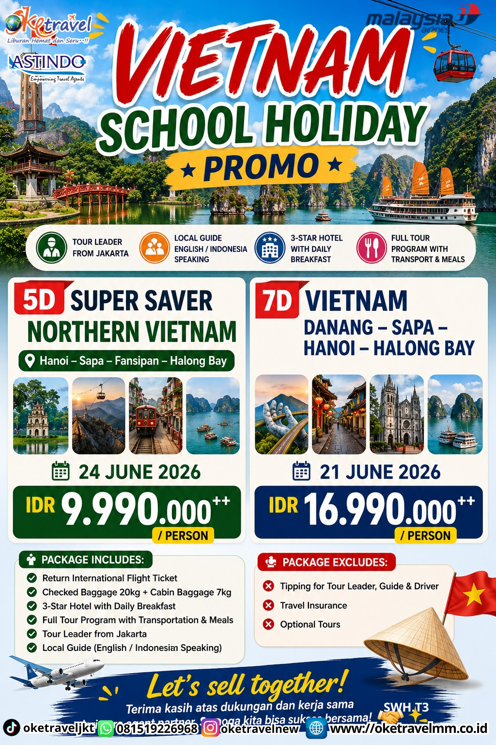 7D VIETNAM DANANG - SAPA - HANOI - HALONG BAY | DEPT : 21 JUNI 2026 | BY VJ