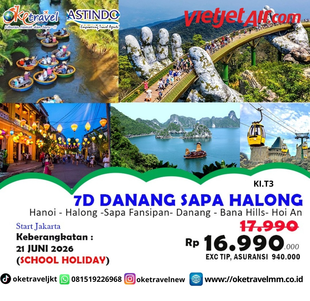 7D DANANG SAPA HALONG (SCHOOL HOLIDAY) | DEP : 21 JUN 2026 | BY VJ
